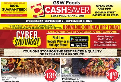 G&W Foods Cash Saver (Gassville, AR) Weekly Ad September 2 - 8, 2026