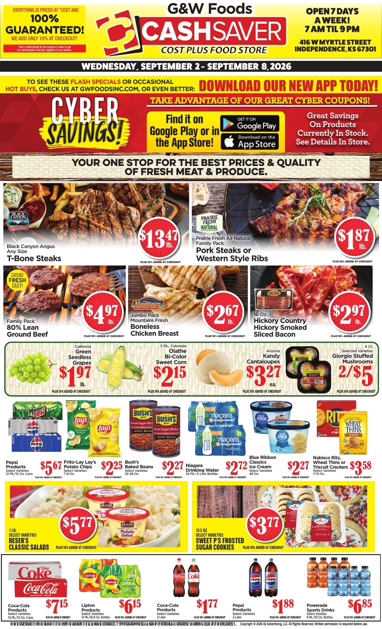 G&W Foods Cash Saver (Independence, KS) Weekly Ad September 2 - 8, 2026