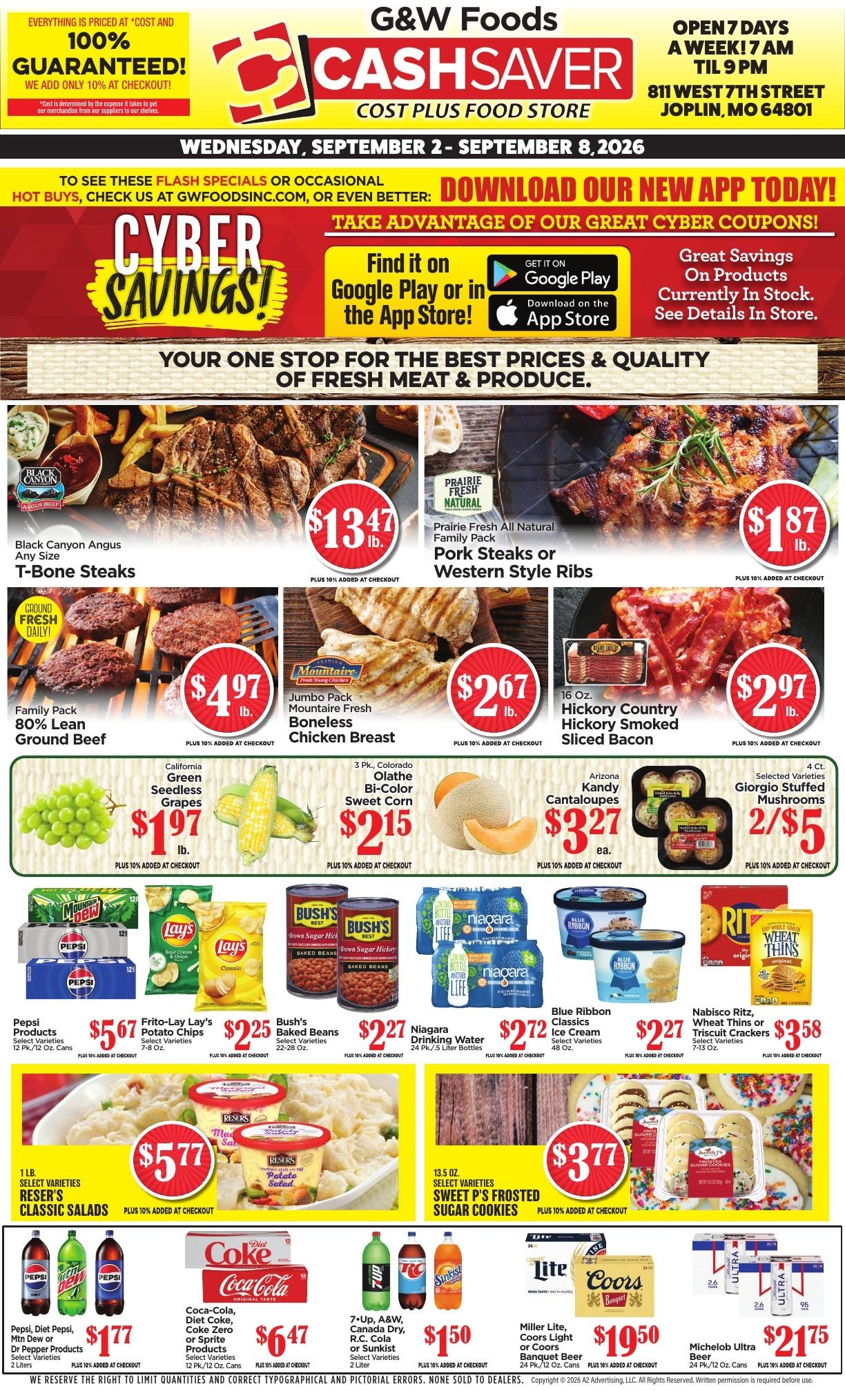 G&W Foods Cash Saver (Joplin, MO) Weekly Ad September 2 - 8, 2026