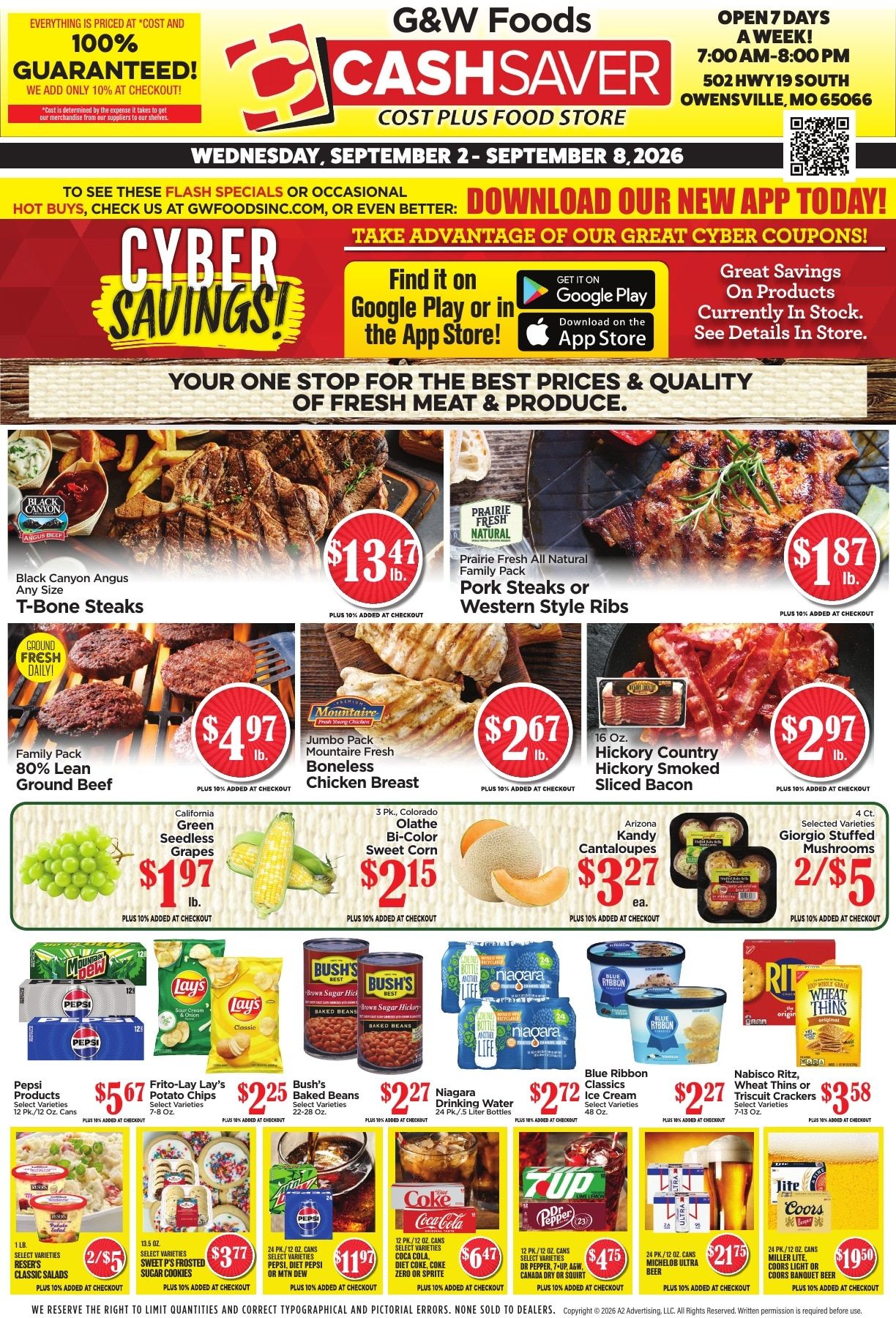 G&W Foods Cash Saver (Owensville, MO) Weekly Ad September 2 - 8, 2026
