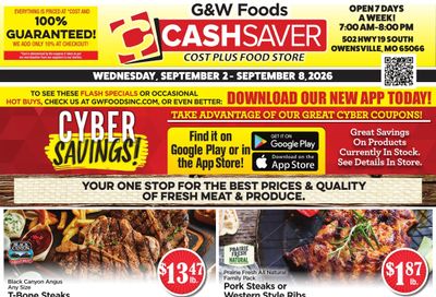 G&W Foods Cash Saver (Owensville, MO) Weekly Ad September 2 - 8, 2026