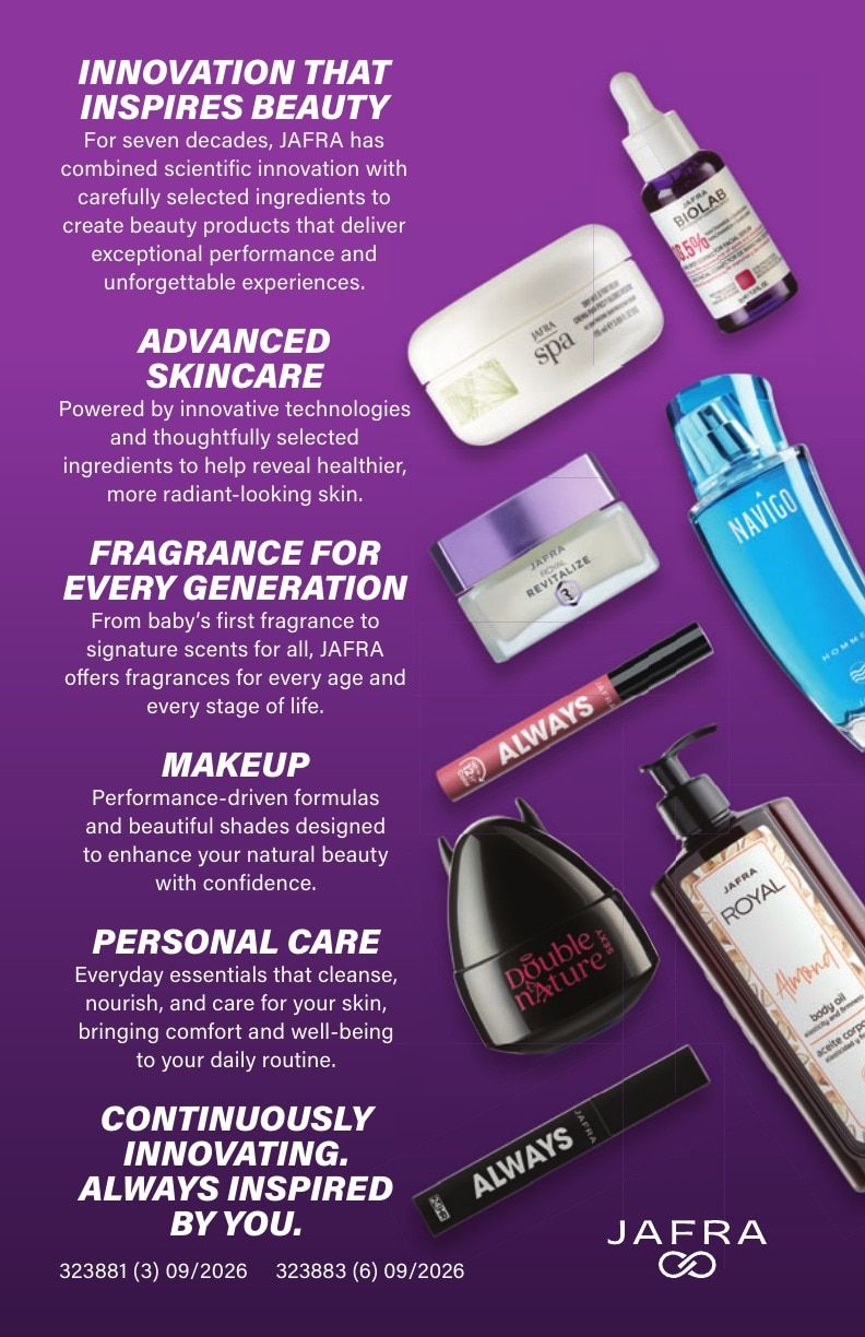 JAFRA Fall/Winter 2026 Product Catalog Weekly Ad August 1, 2026 - January 31, 2027