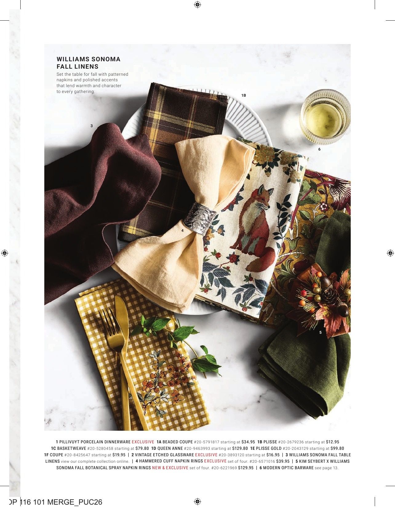 Williams Sonoma Fall Catalog Weekly Ad September 1 - November 30, 2026