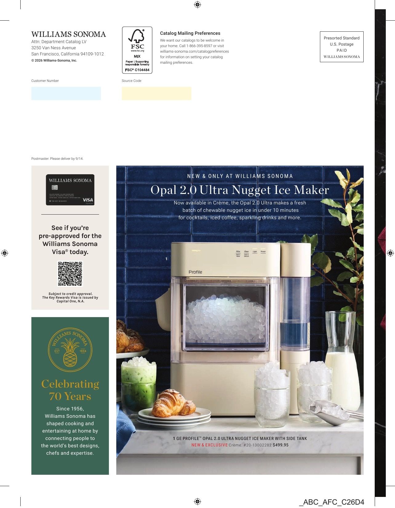 Williams Sonoma Fall Catalog Weekly Ad September 1 - November 30, 2026