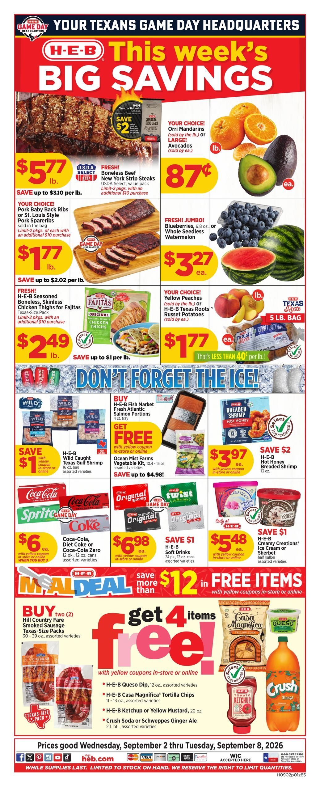 H-E-B (Alvin Area, TX) Weekly Ad September 2 - 8, 2026