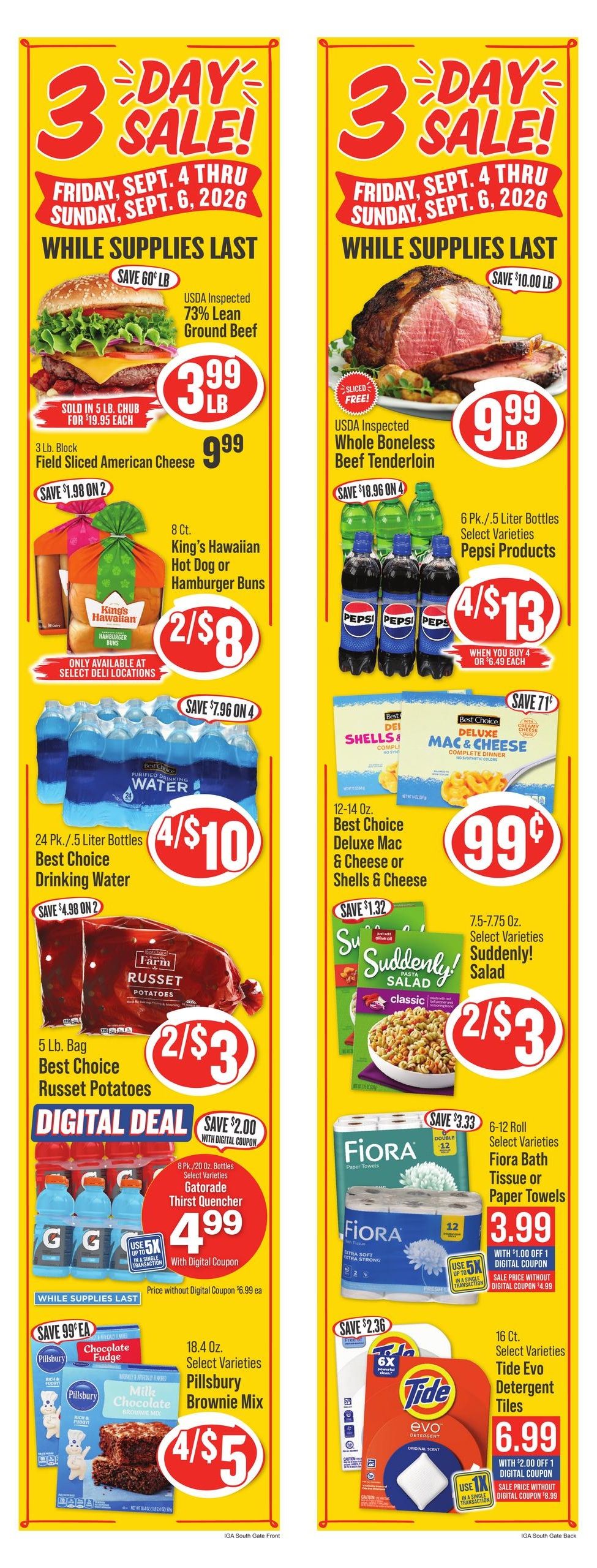 IGA (Burkesville Area, KY) Weekly Ad September 2 - 8, 2026