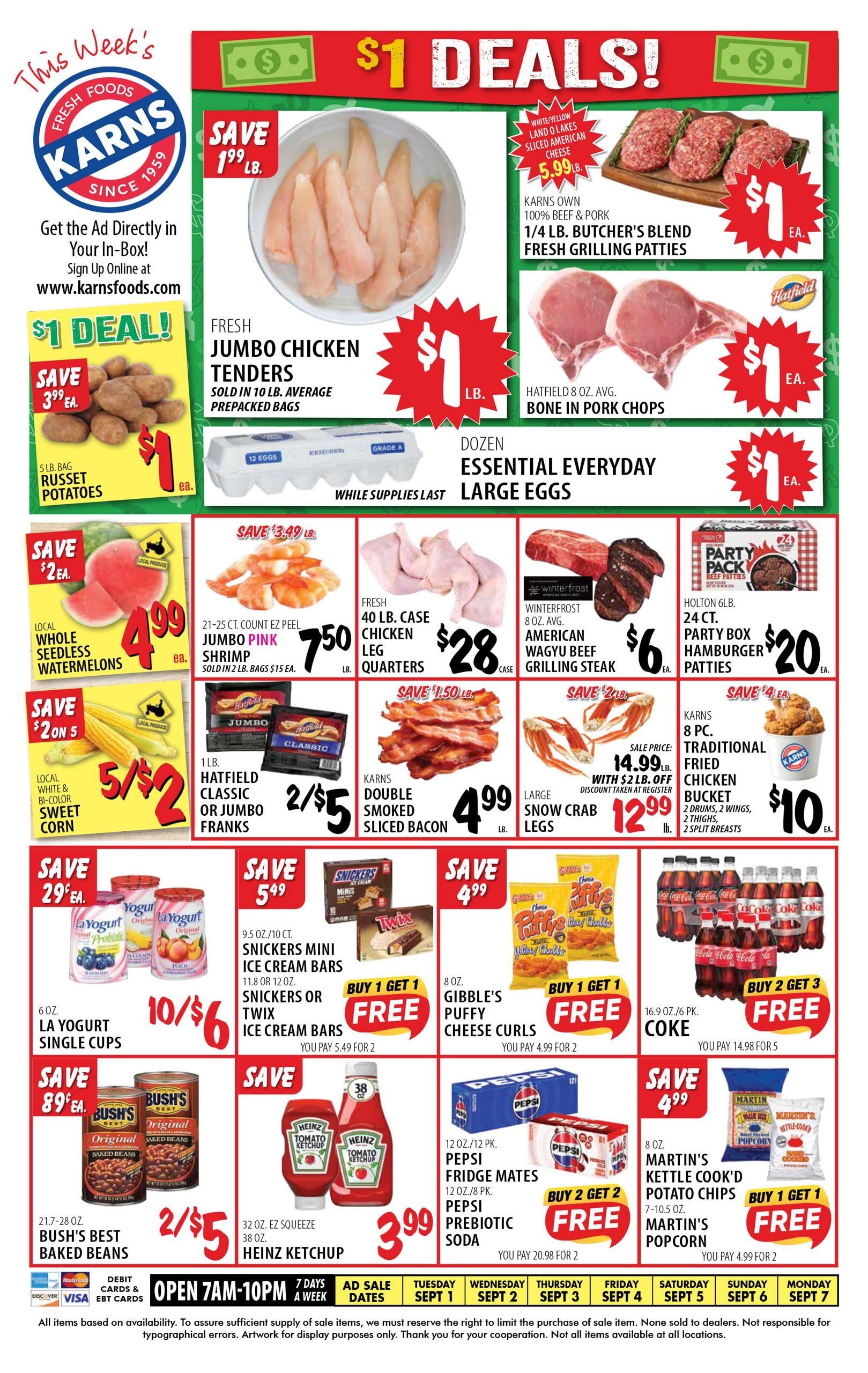 Karns Quality Foods Weekly Ad September 1 - 7, 2026