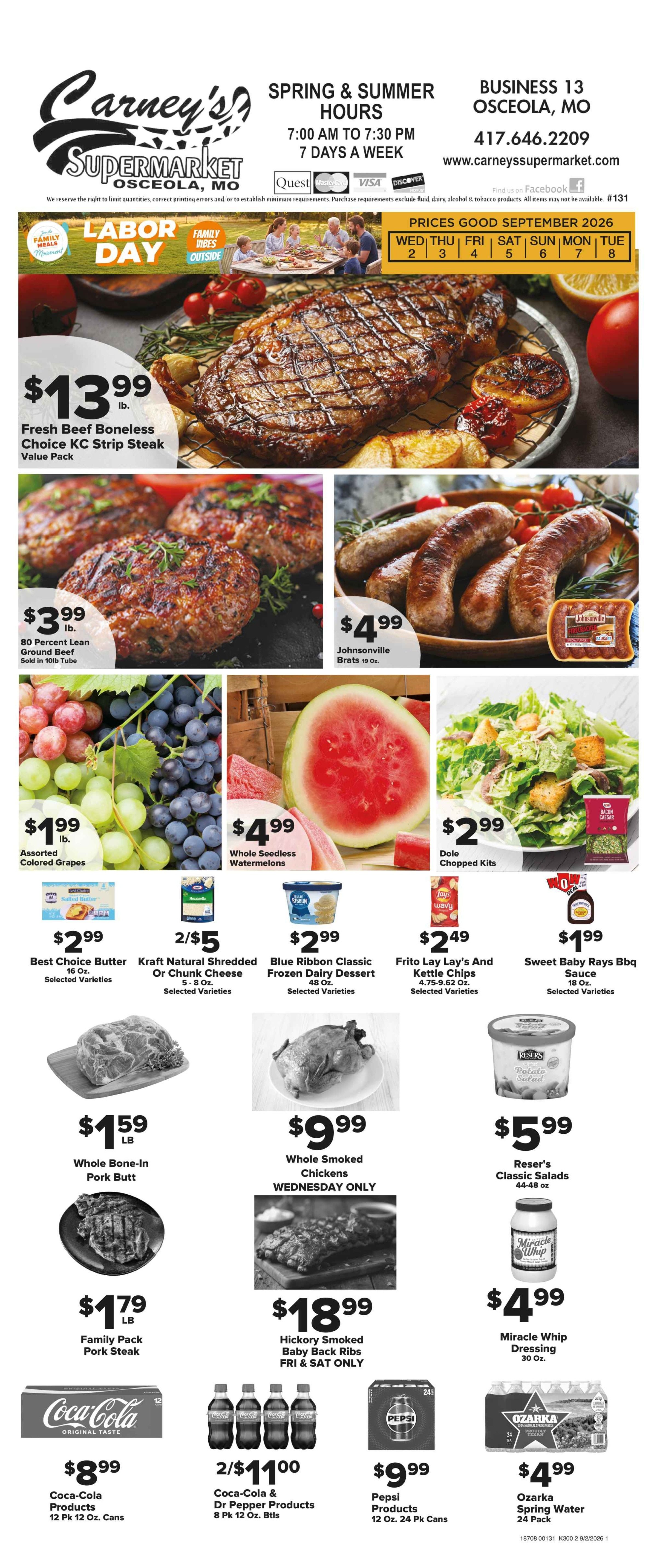 Carney's Supermarket Weekly Ad September 2 - 8, 2026