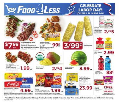 Food 4 Less (El Monte-West Covina Area, CA) California Weekly Ad September 2 - 8, 2026
