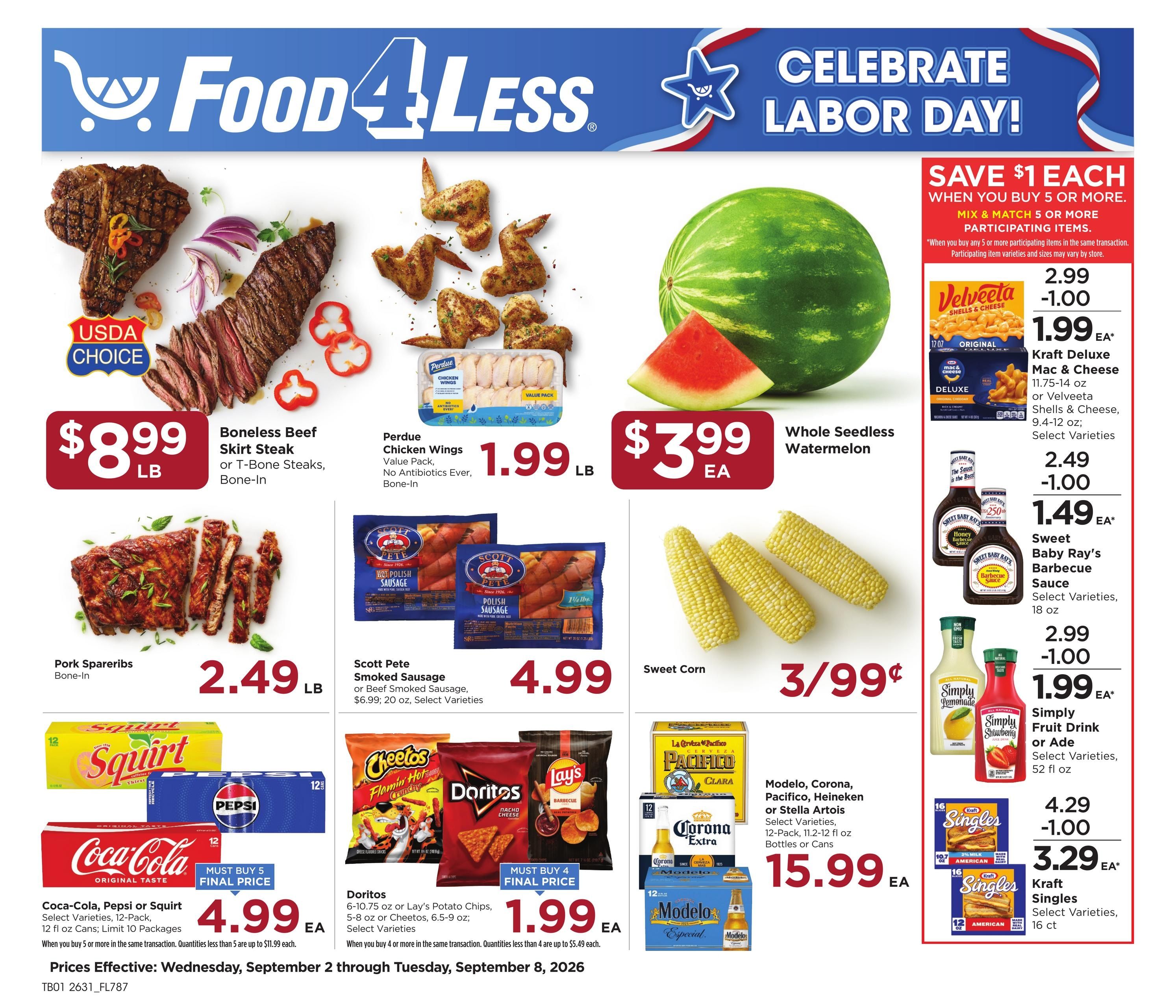 Food 4 Less (Lansing Area, IL) Chicago Weekly Ad September 2 - 8, 2026