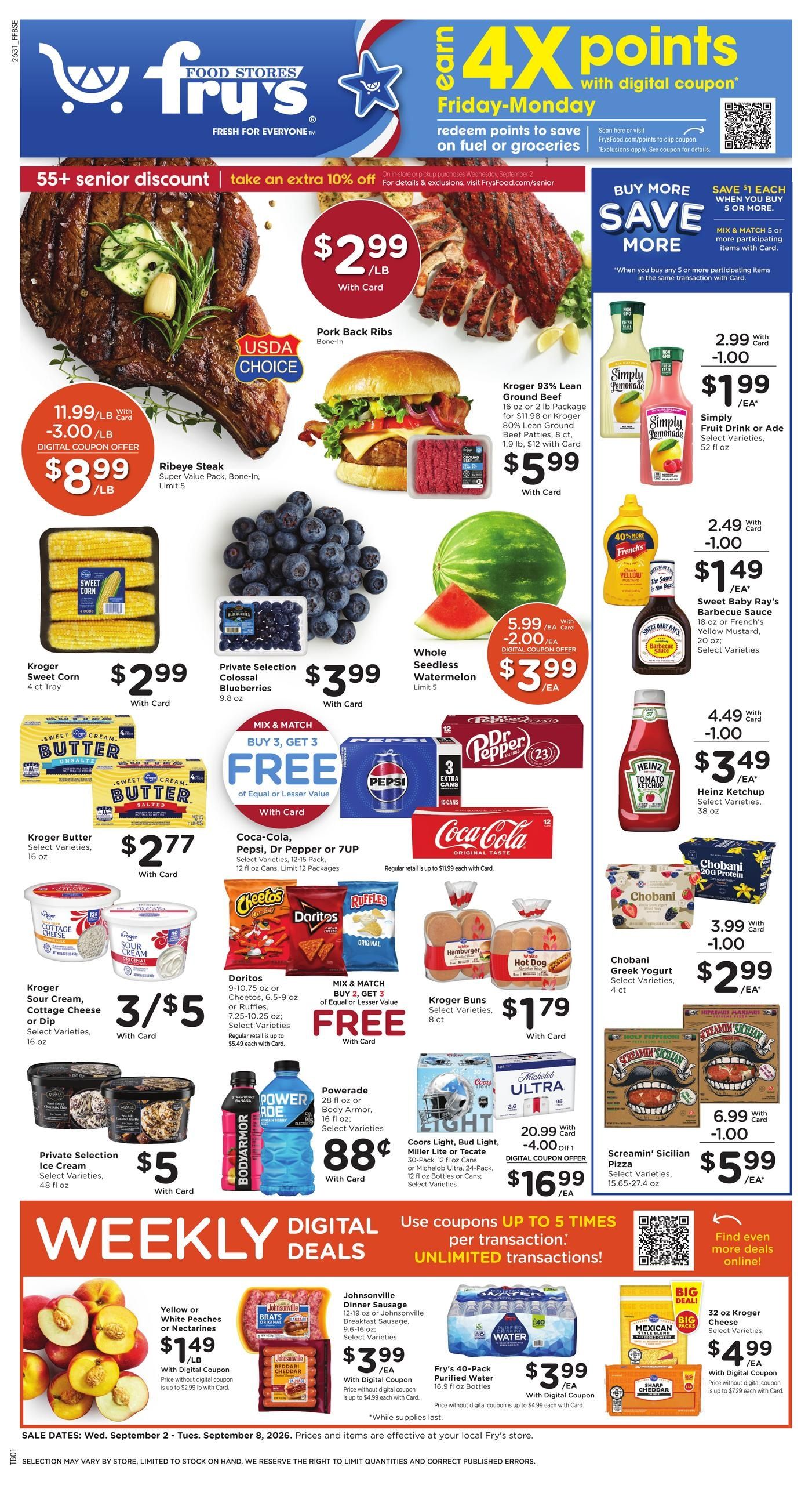Fry's Food Stores (Apache Junction Area, AZ) Weekly Ad September 2 - 8, 2026