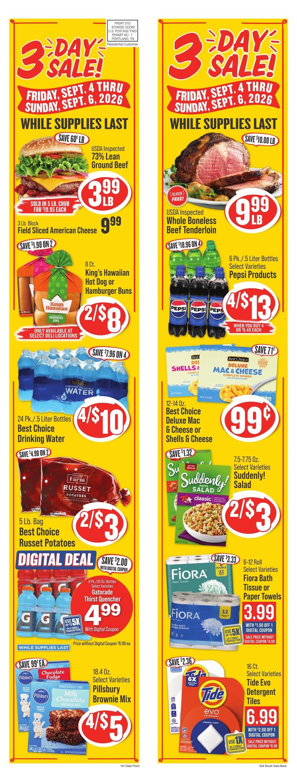 IGA (Harvest-Huntsville Area, AL) Weekly Ad September 2 - 8, 2026