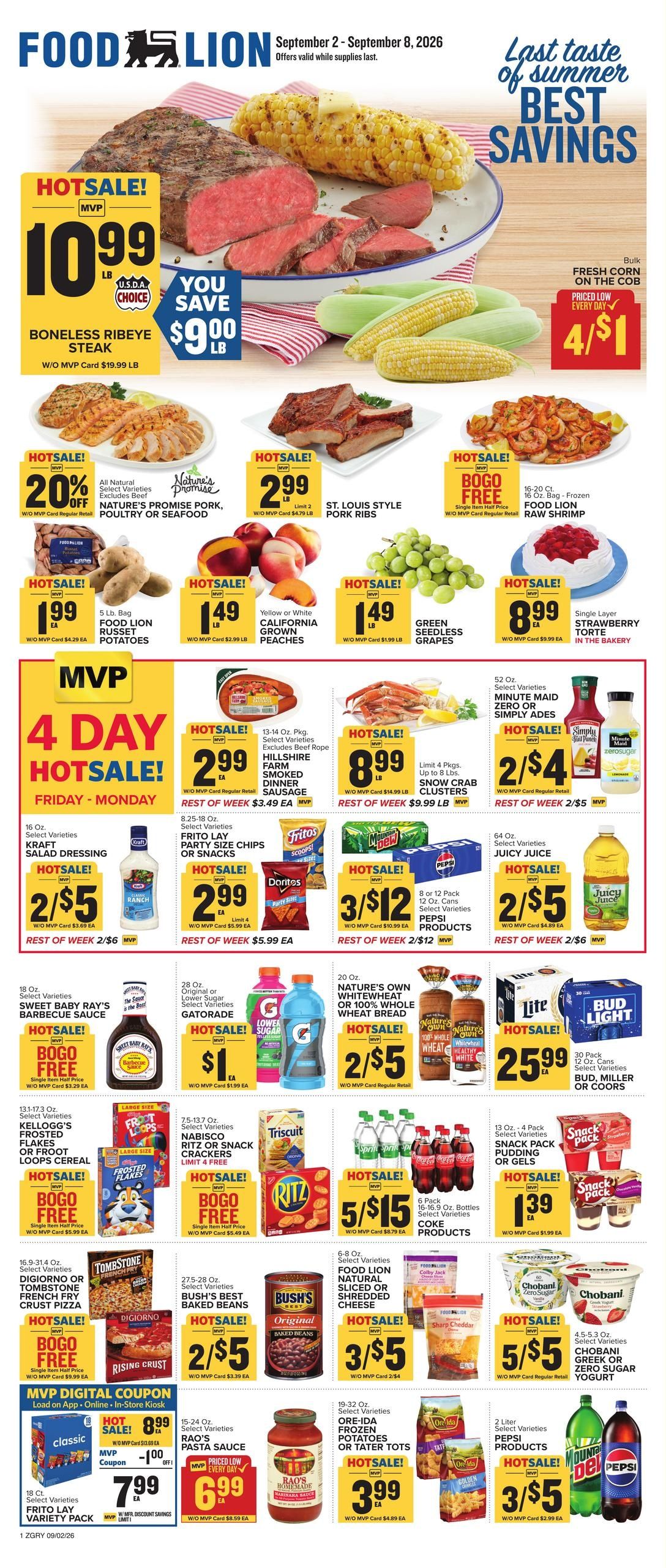 Food Lion (Athens Area, GA) Weekly Ad September 2 - 8, 2026