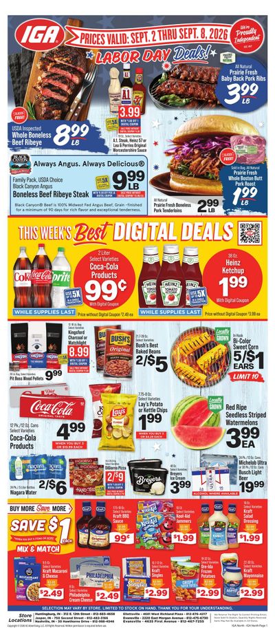IGA (Bloomington Area, IN) Weekly Ad September 2 - 8, 2026