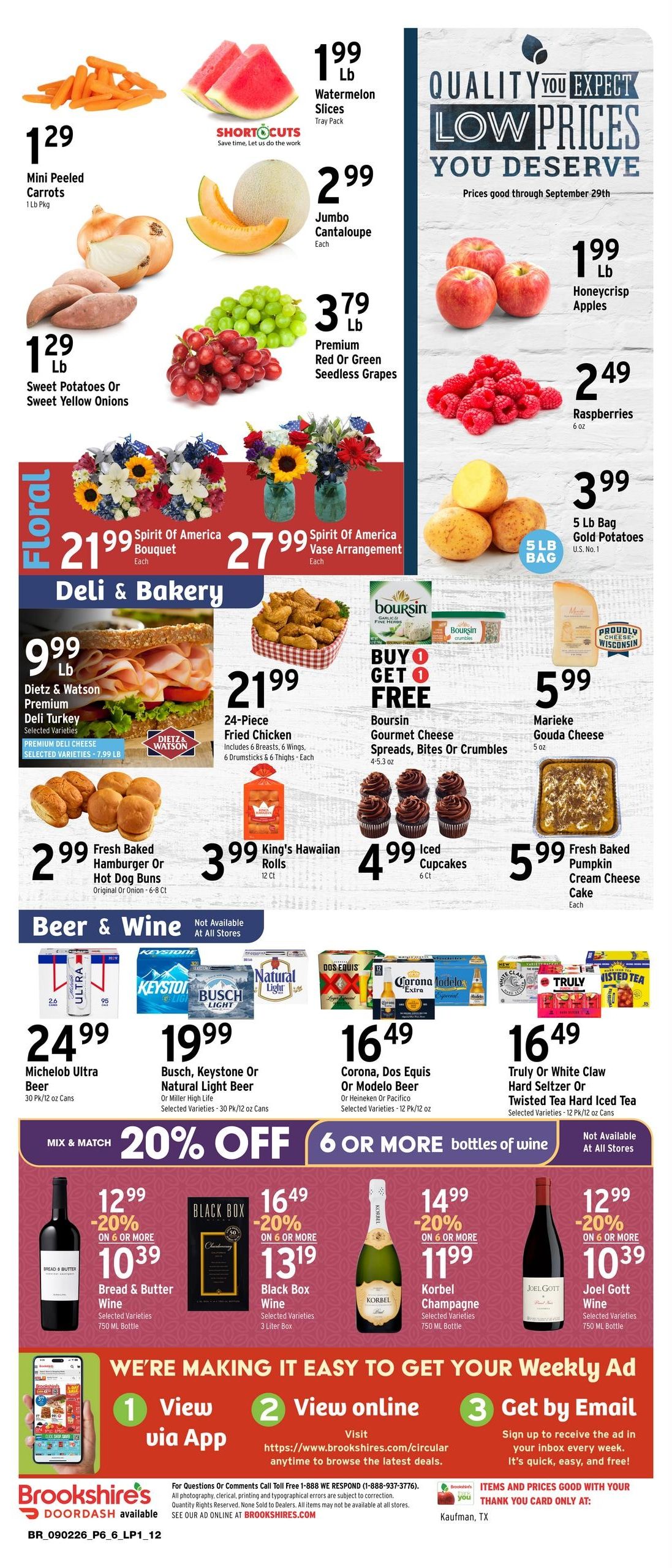Brookshire's (Rosser-Scurry Area, TX) Weekly Ad September 2 - 8, 2026