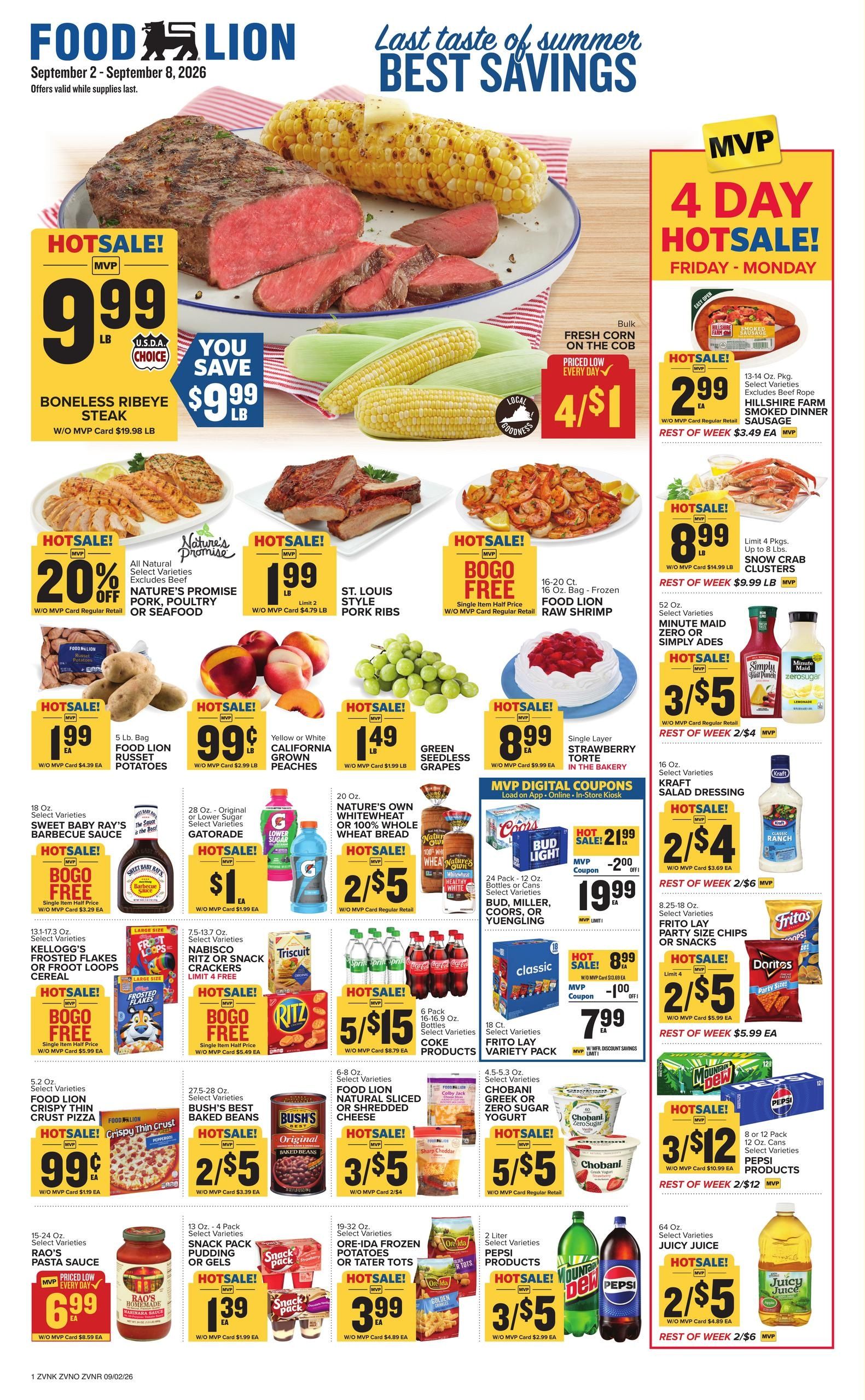Food Lion (Chincoteague Island Area, VA) Weekly Ad September 2 - 8, 2026