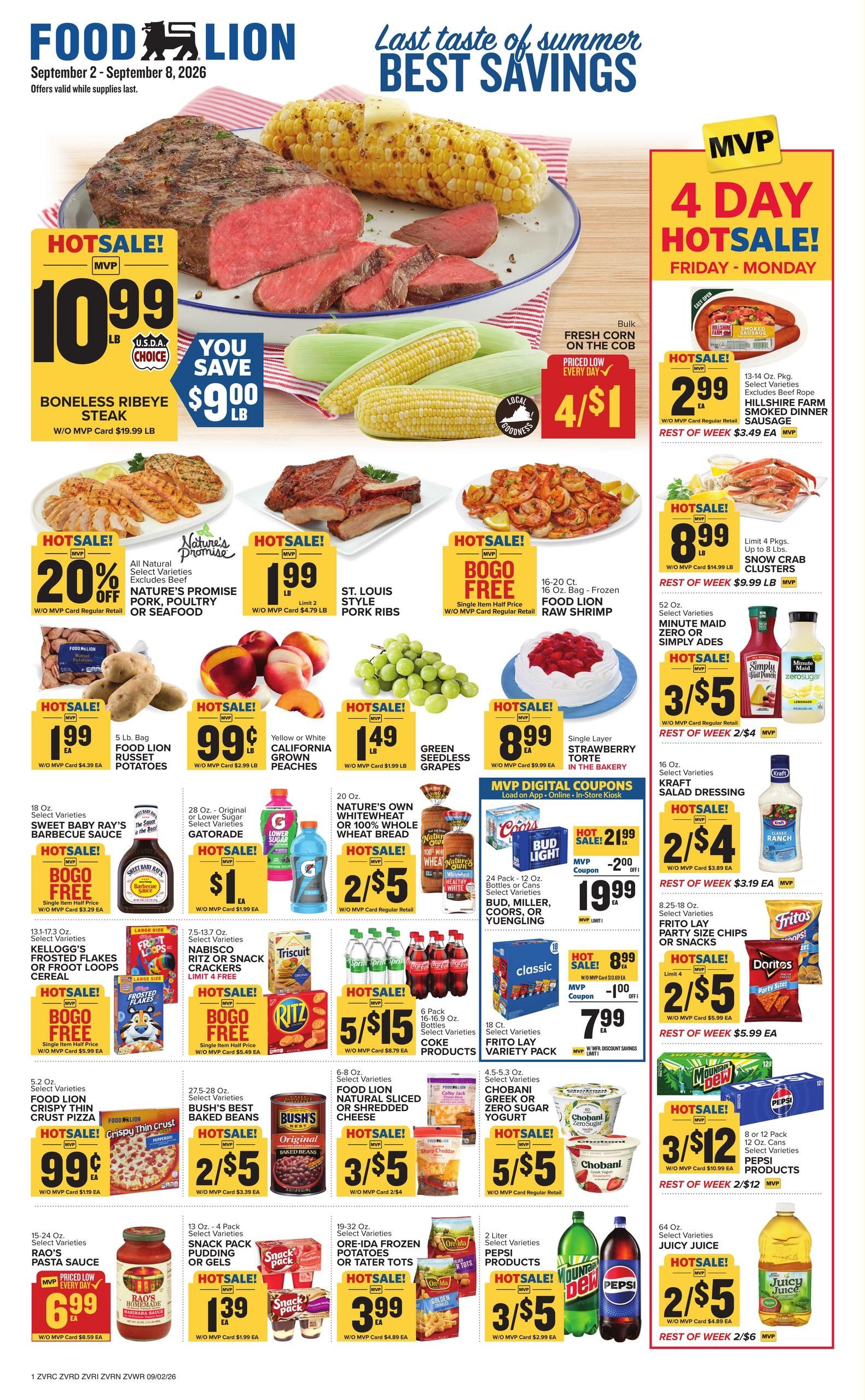 Food Lion (Crewe-Richmond Area, VA) Weekly Ad September 2 - 8, 2026
