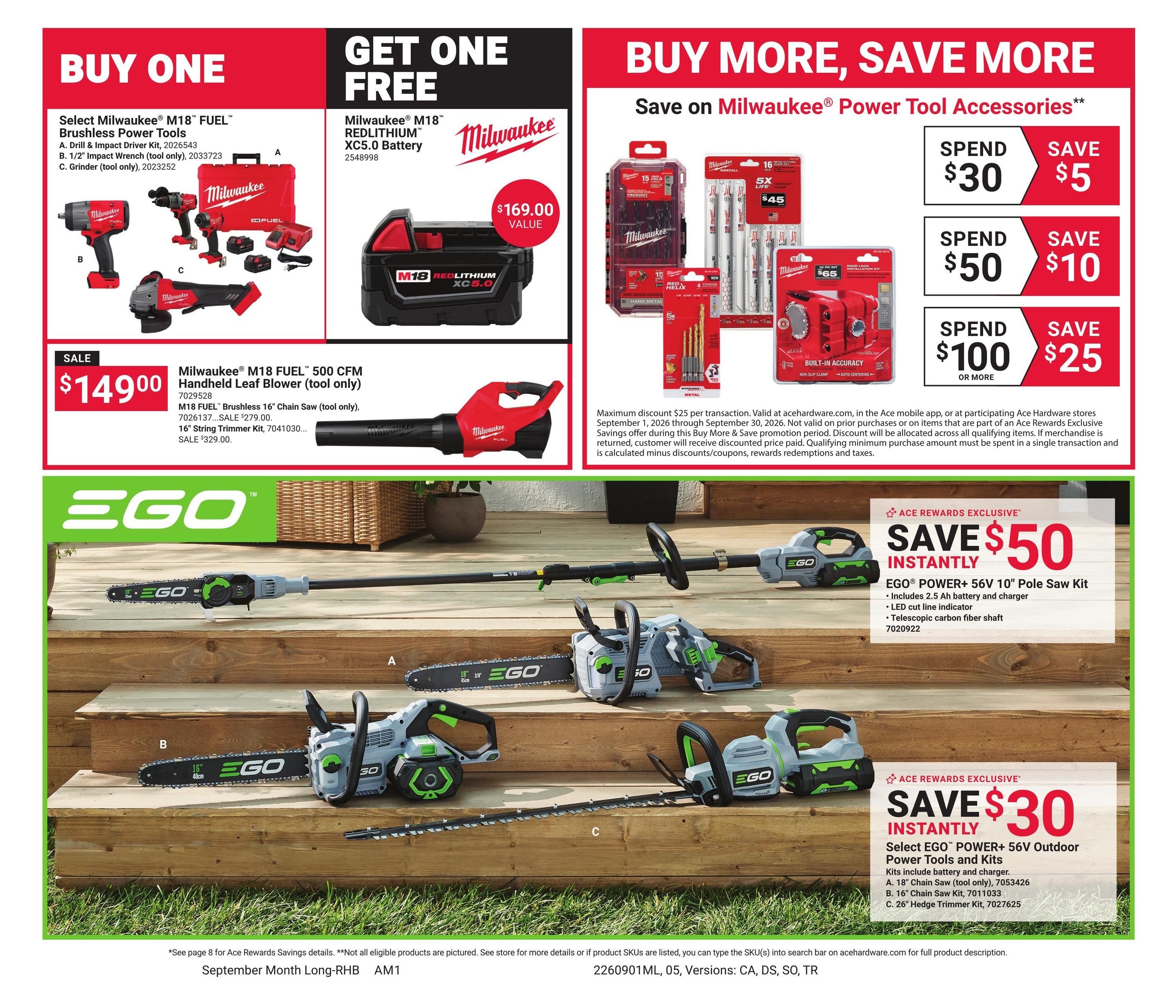 Ace Hardware (Alhambra Area, CA) Red Hot Buys Weekly Ad September 1 - 30, 2026