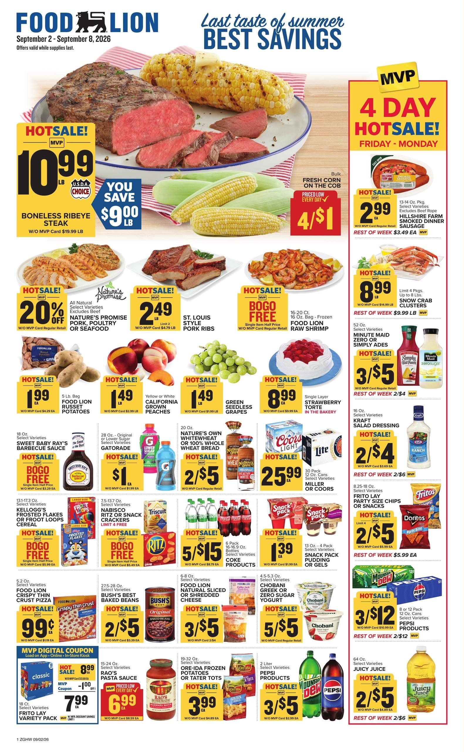 Food Lion (Allentown Area, GA) Weekly Ad September 2 - 8, 2026