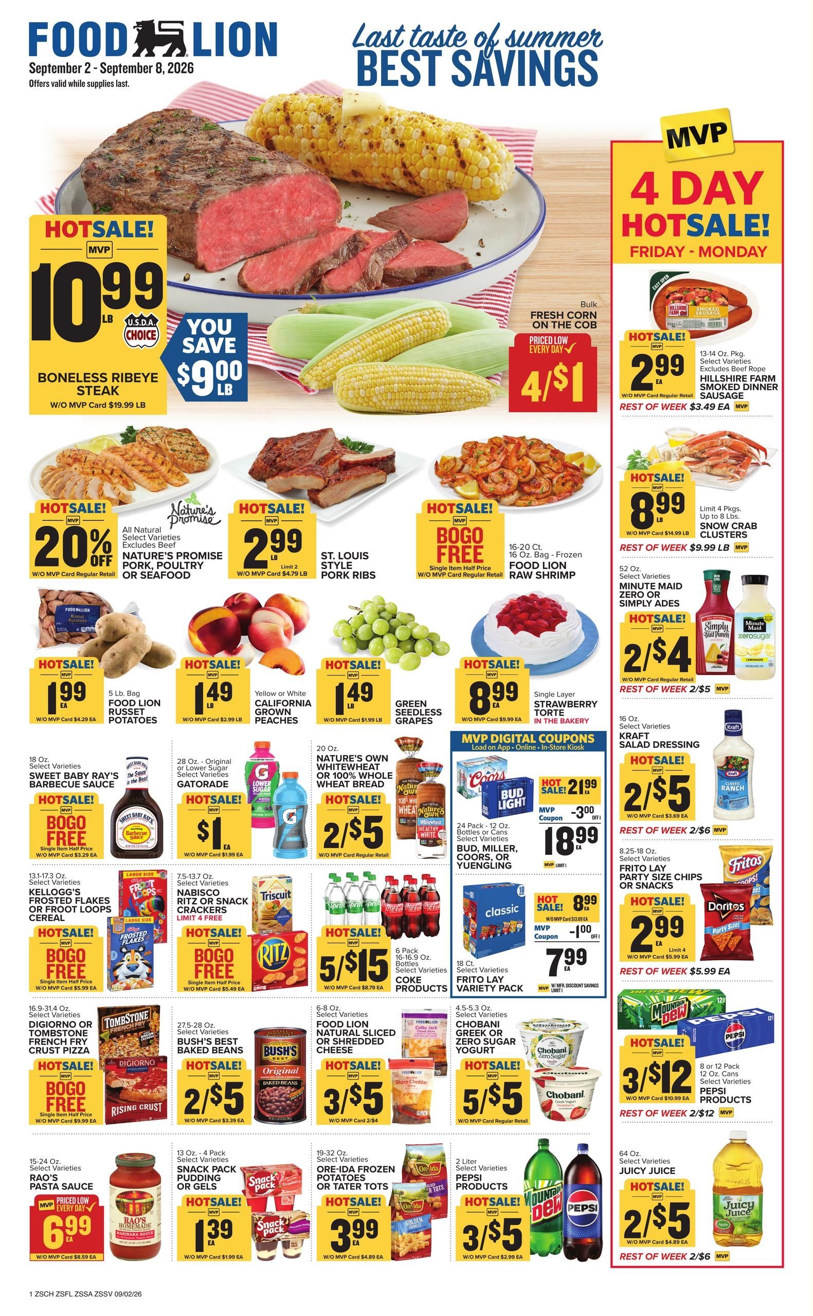 Food Lion (Estill Area, SC) Weekly Ad September 2 - 8, 2026