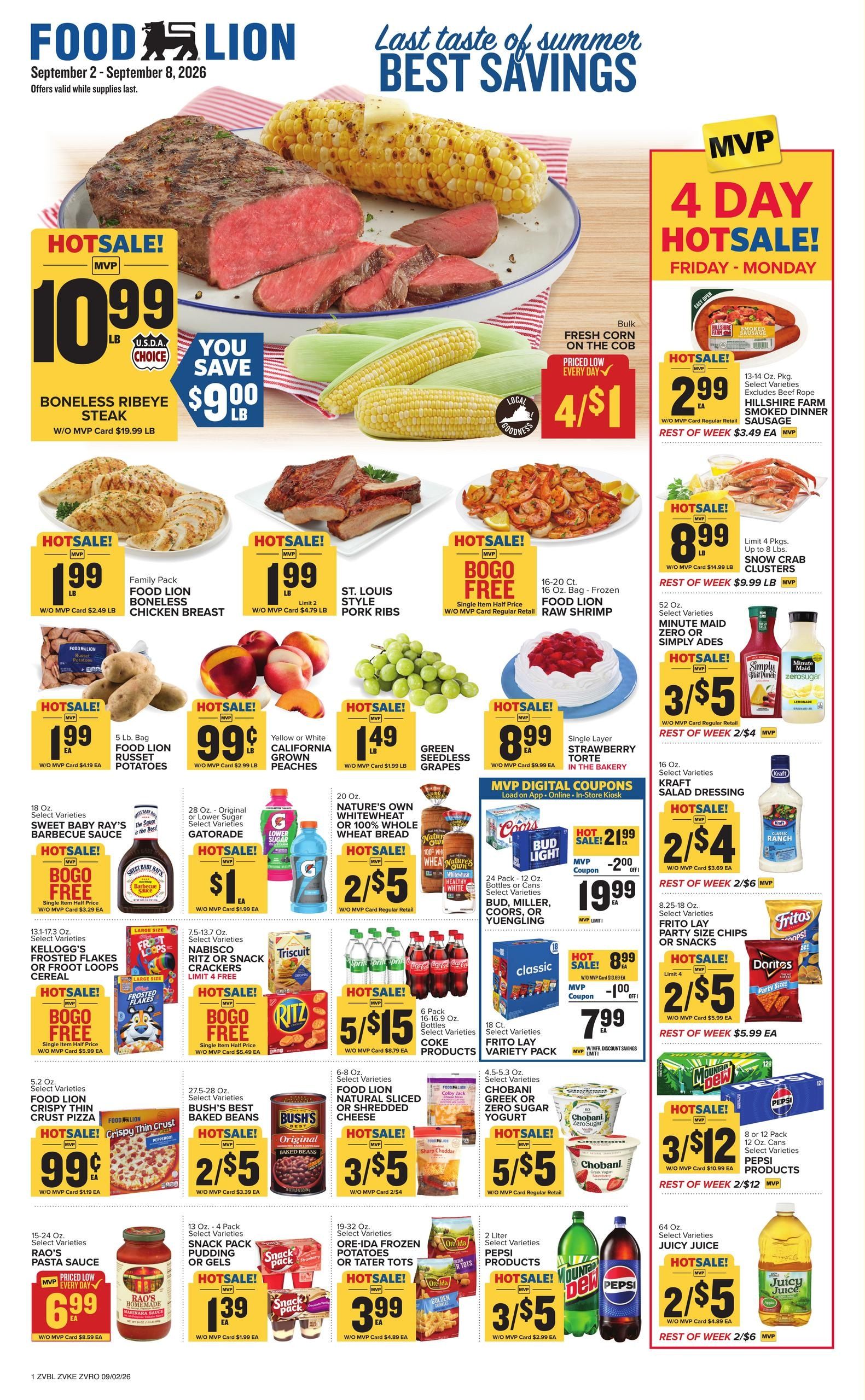 Food Lion (Keysville Area, VA) Weekly Ad September 2 - 8, 2026