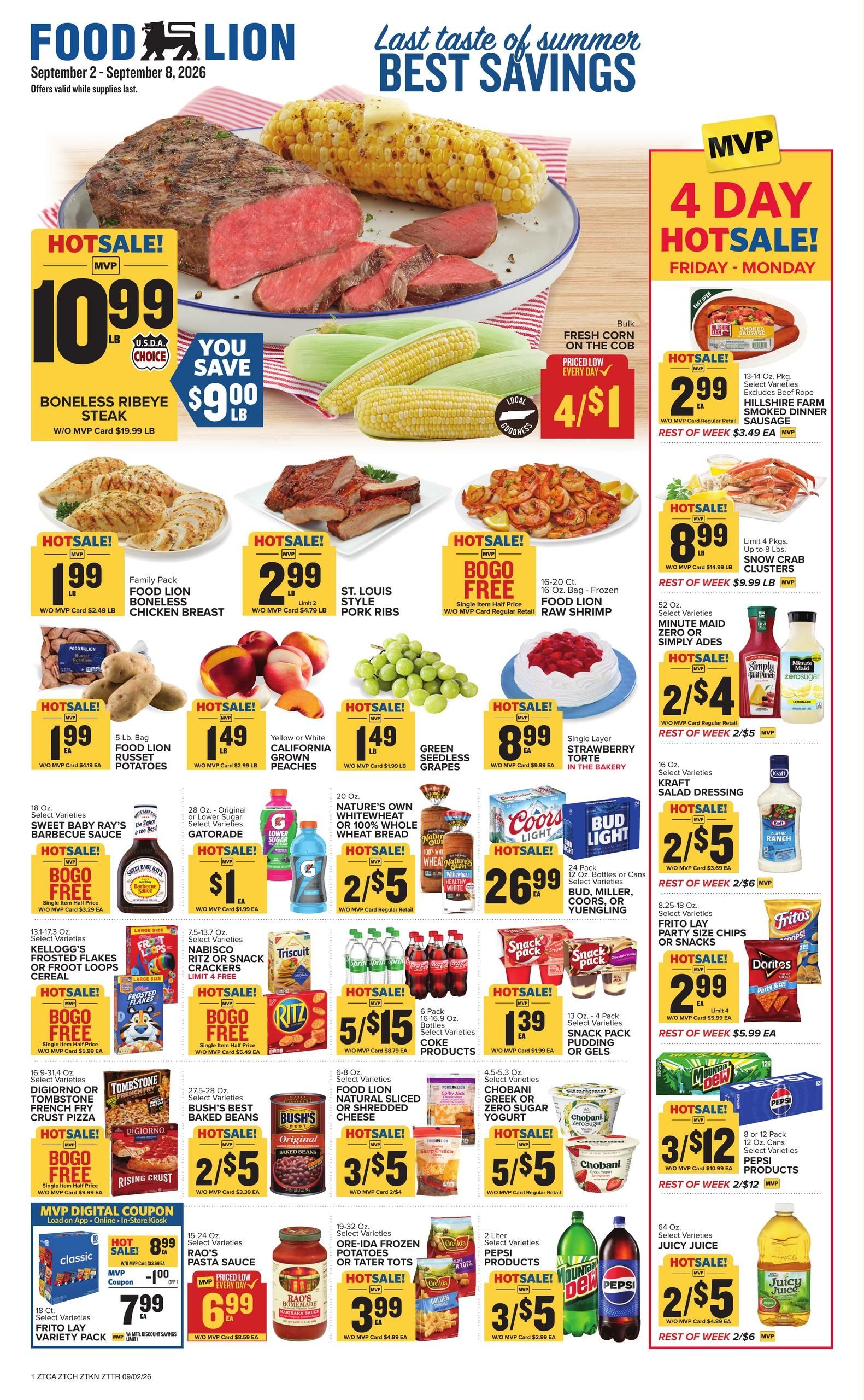 Food Lion (Knoxville Area, TN) Weekly Ad September 2 - 8, 2026