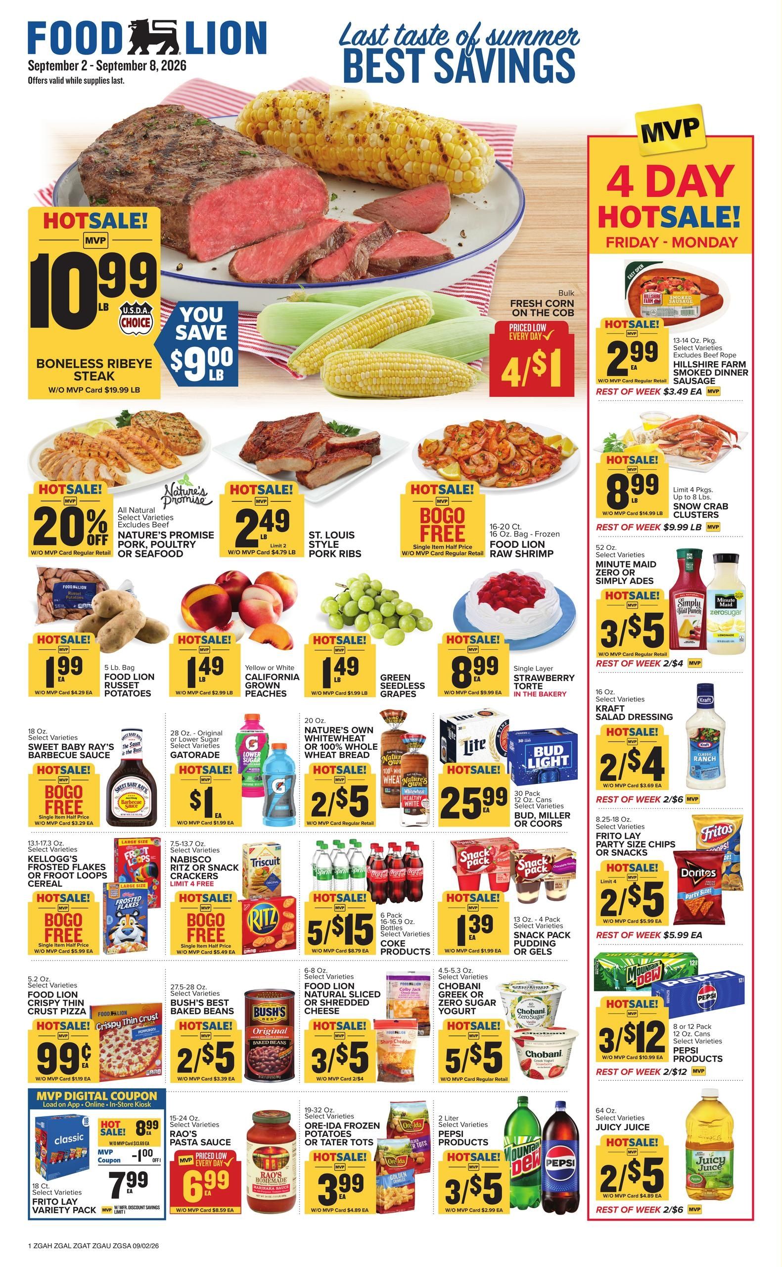 Food Lion (Tallahassee Area, FL) Weekly Ad September 2 - 8, 2026