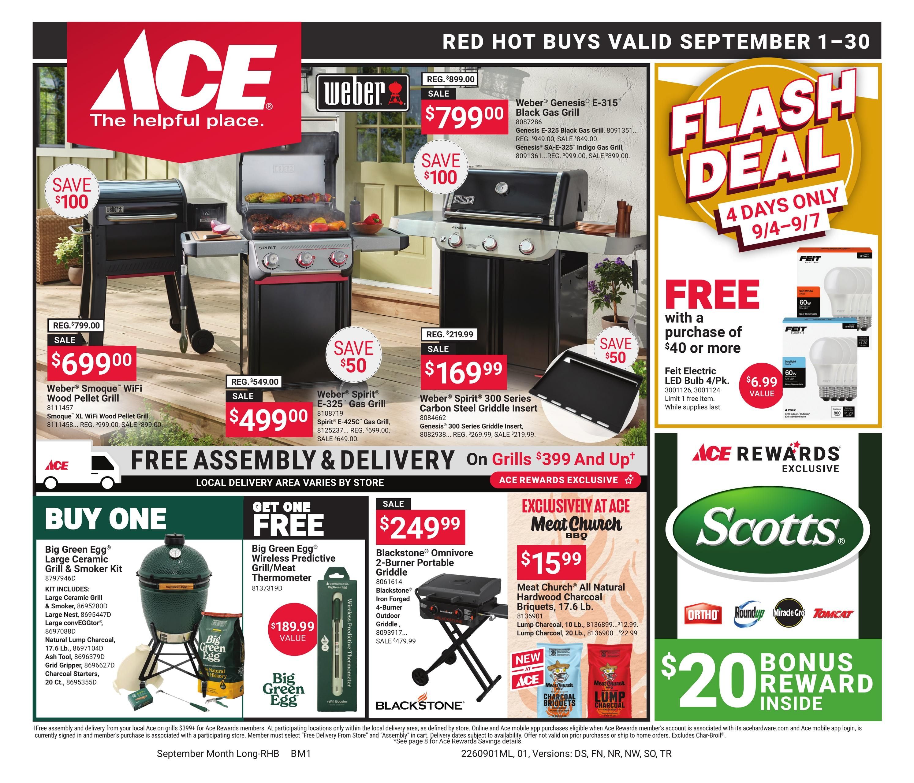 Ace Hardware (Andalusia Area, AL) Red Hot Buys Weekly Ad September 1 - 30, 2026