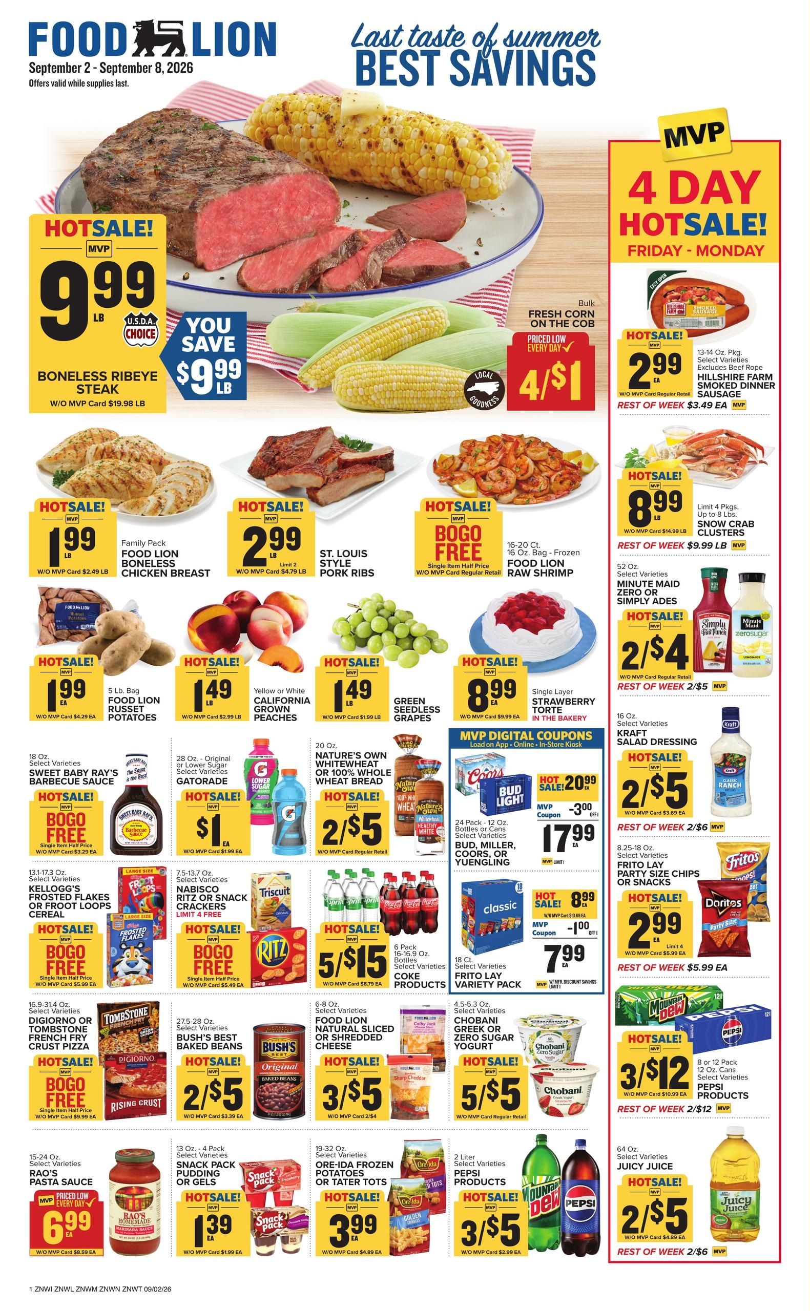 Food Lion (Wilmington Area, NC) Weekly Ad September 2 - 8, 2026