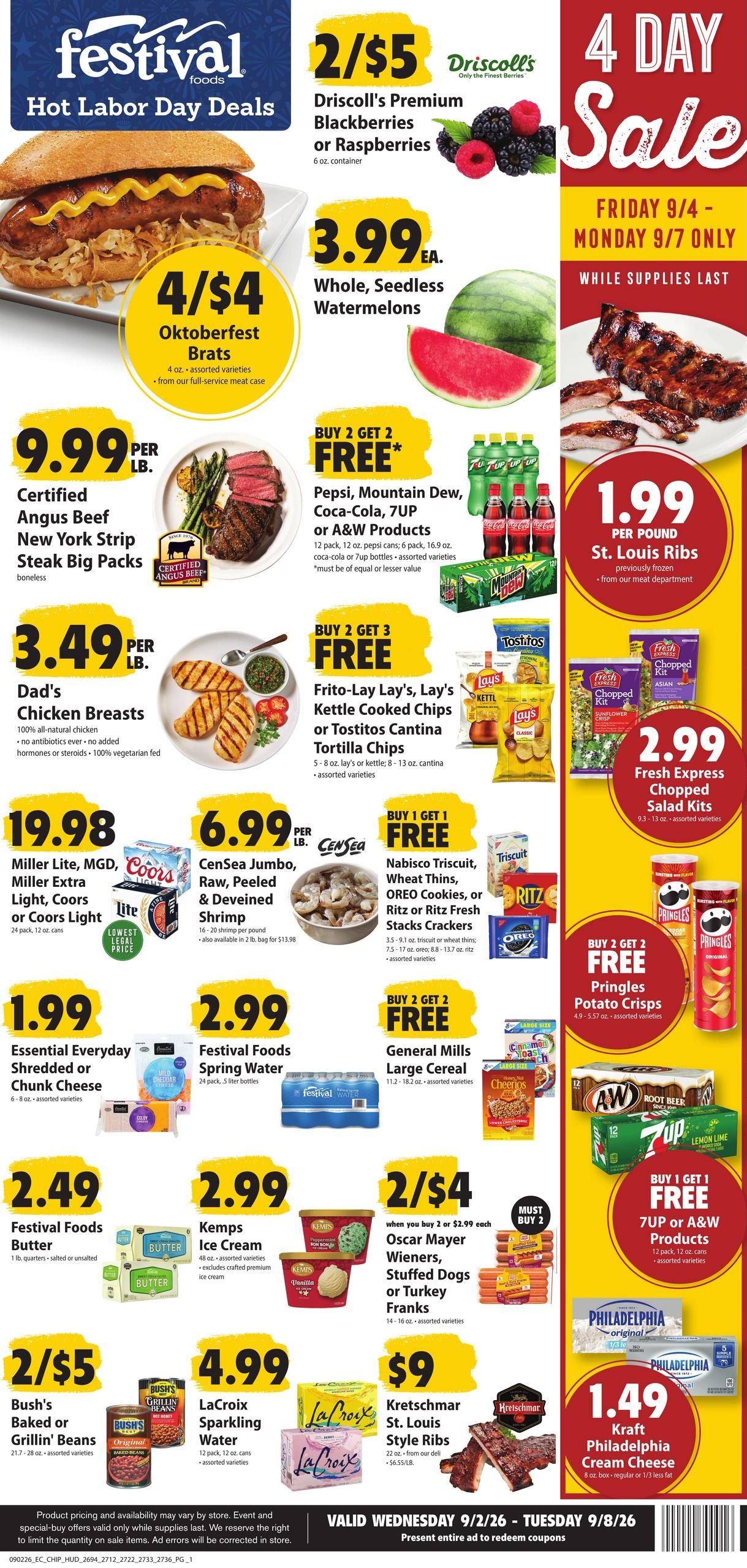 Festival Foods Weekly Ad (promoted) Weekly Ad September 2 - 8, 2026
