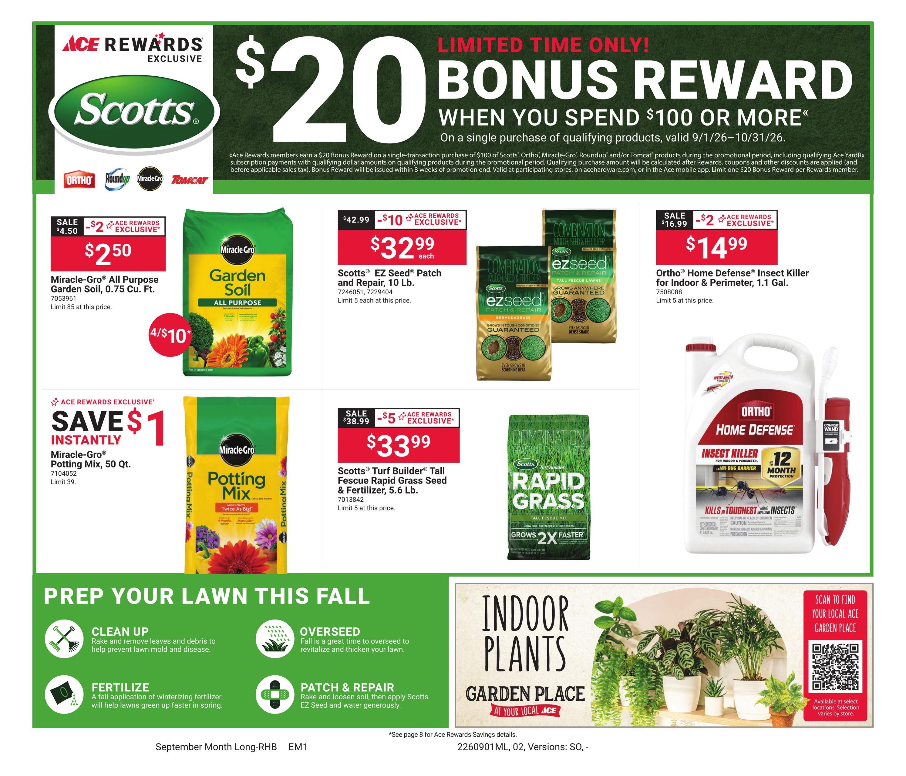 Ace Hardware (Anniston Area, AL) Red Hot Buys Weekly Ad September 1 - 30, 2026