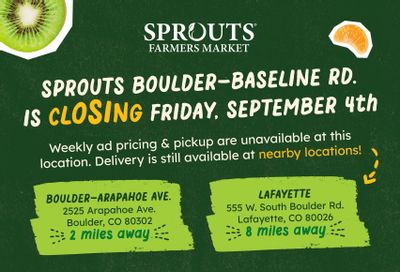 Sprouts Farmers Market (Boulder Area, CO) Weekly Ad September 2 - 8, 2026