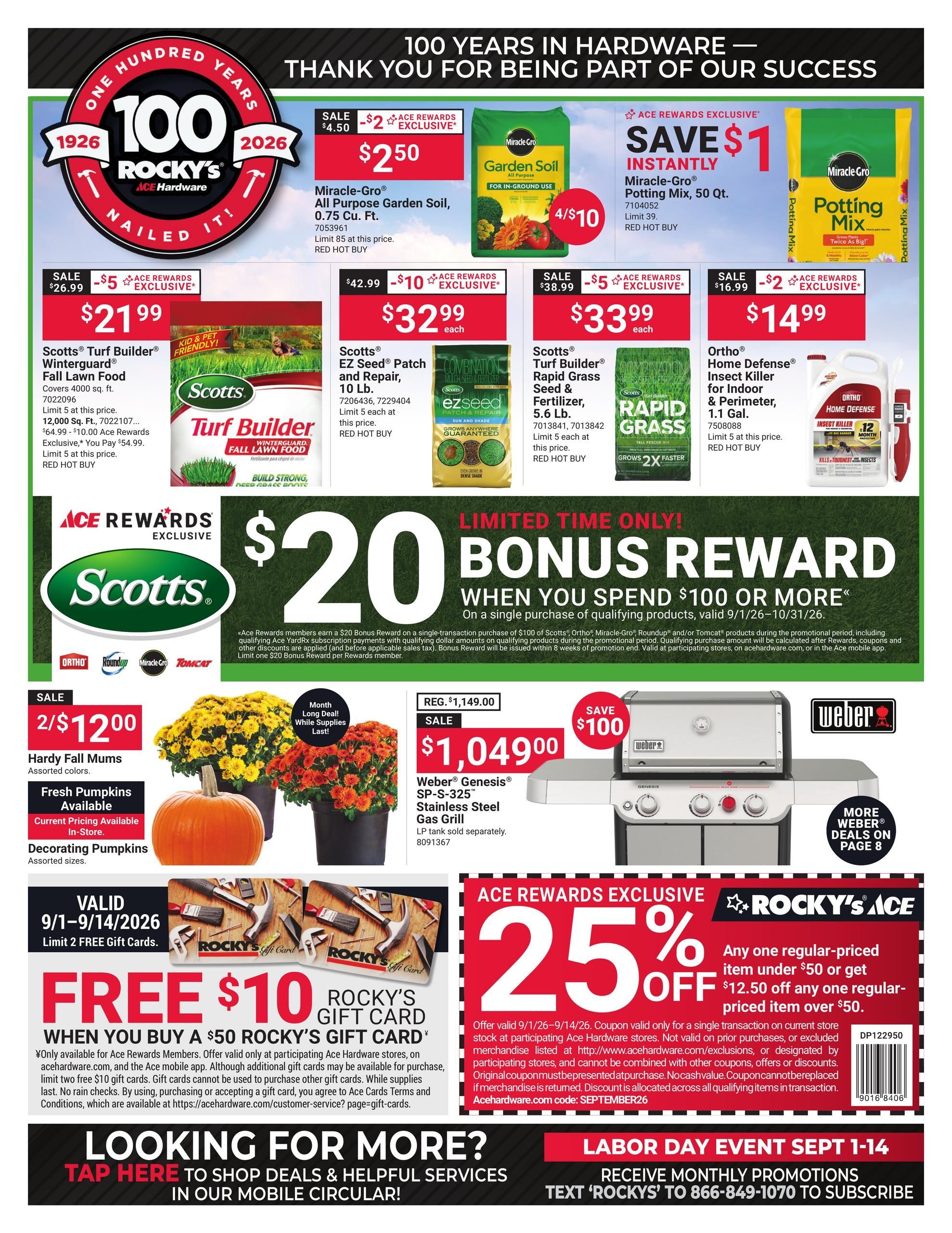 Ace Hardware (Bridgeport Area, CT) September Labor Day Event Weekly Ad September 1 - 14, 2026