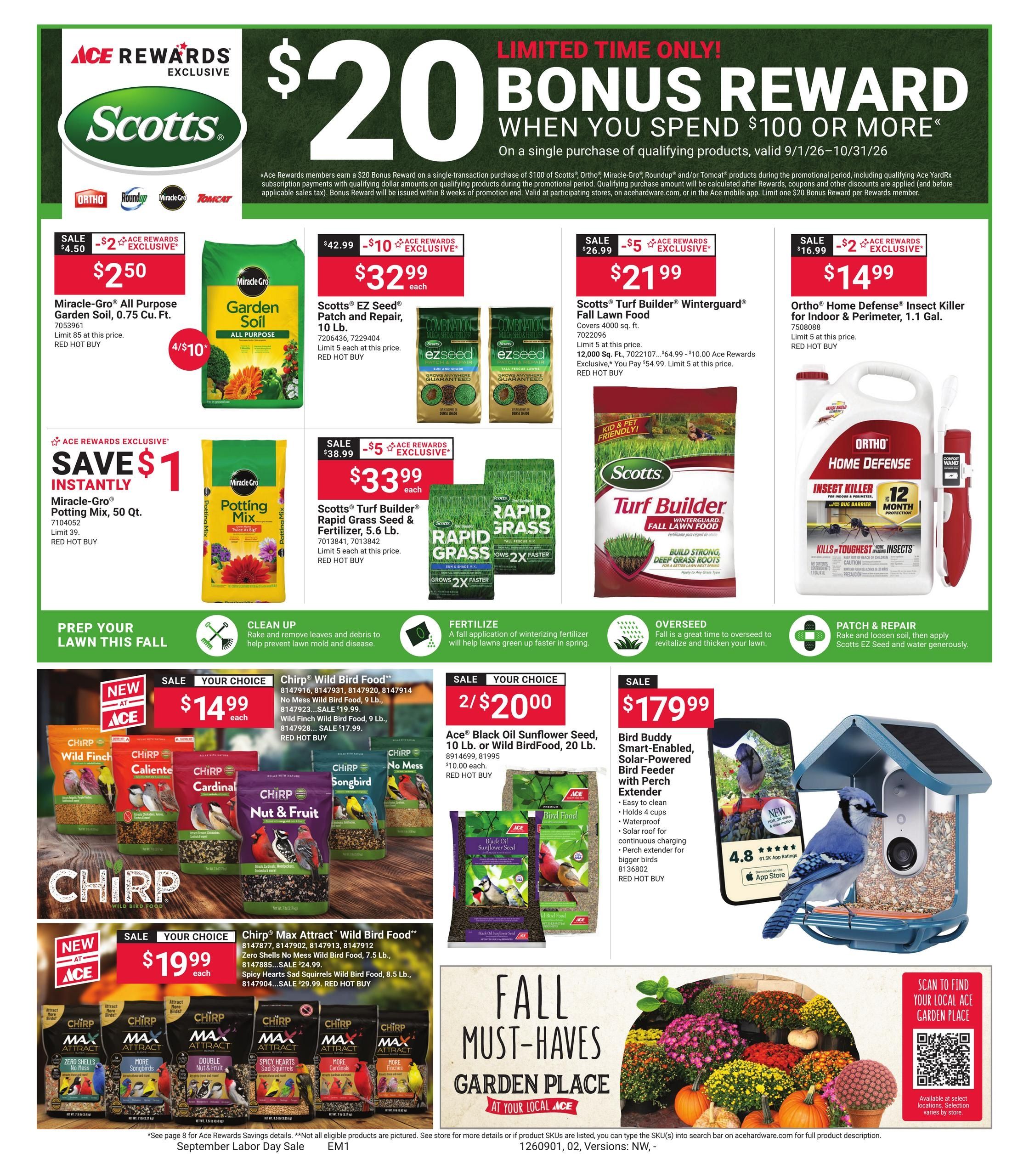 Ace Hardware (Calder Area, ID) September Labor Day Weekly Ad September 1 - 14, 2026