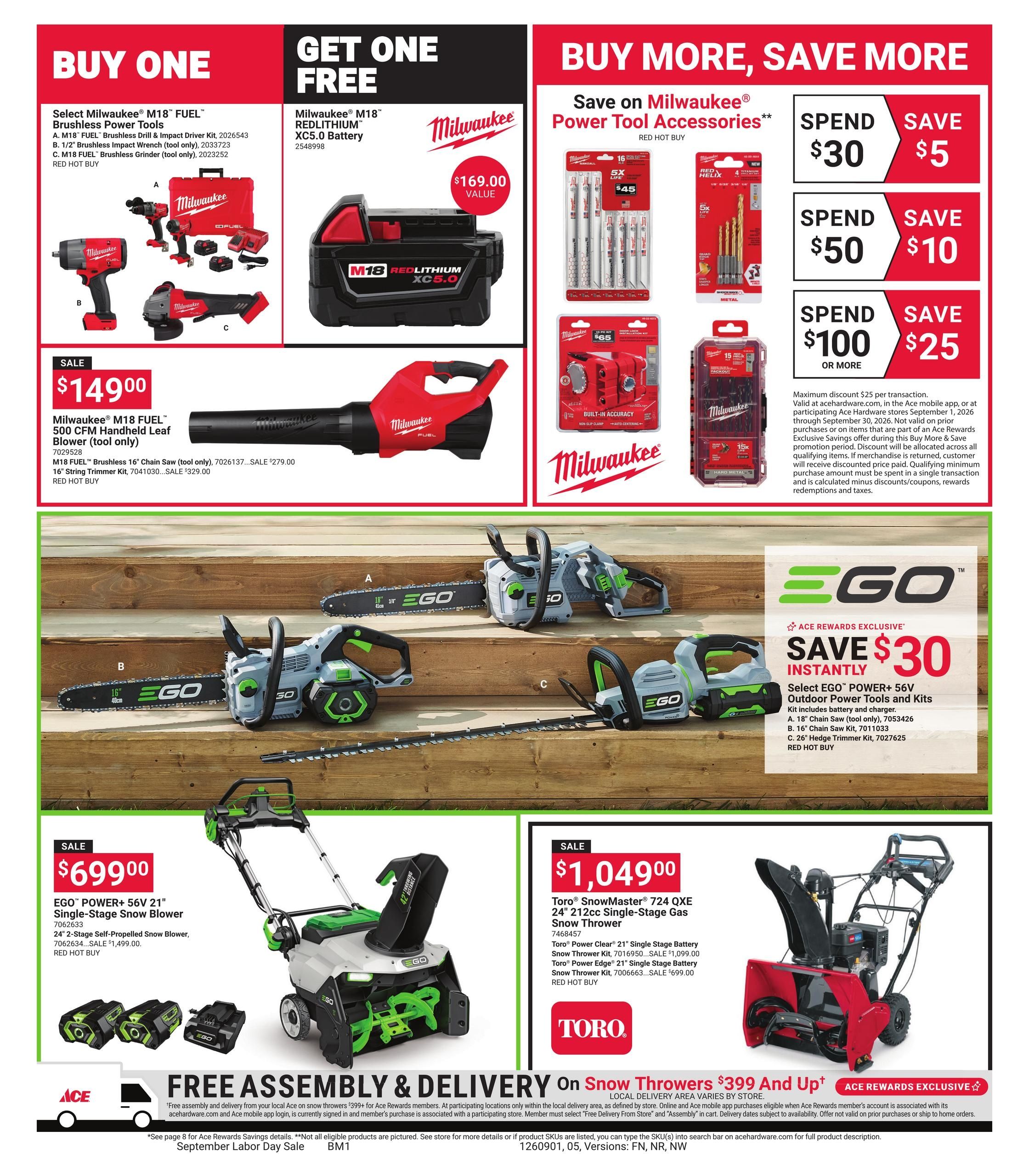 Ace Hardware (Calder Area, ID) September Labor Day Weekly Ad September 1 - 14, 2026
