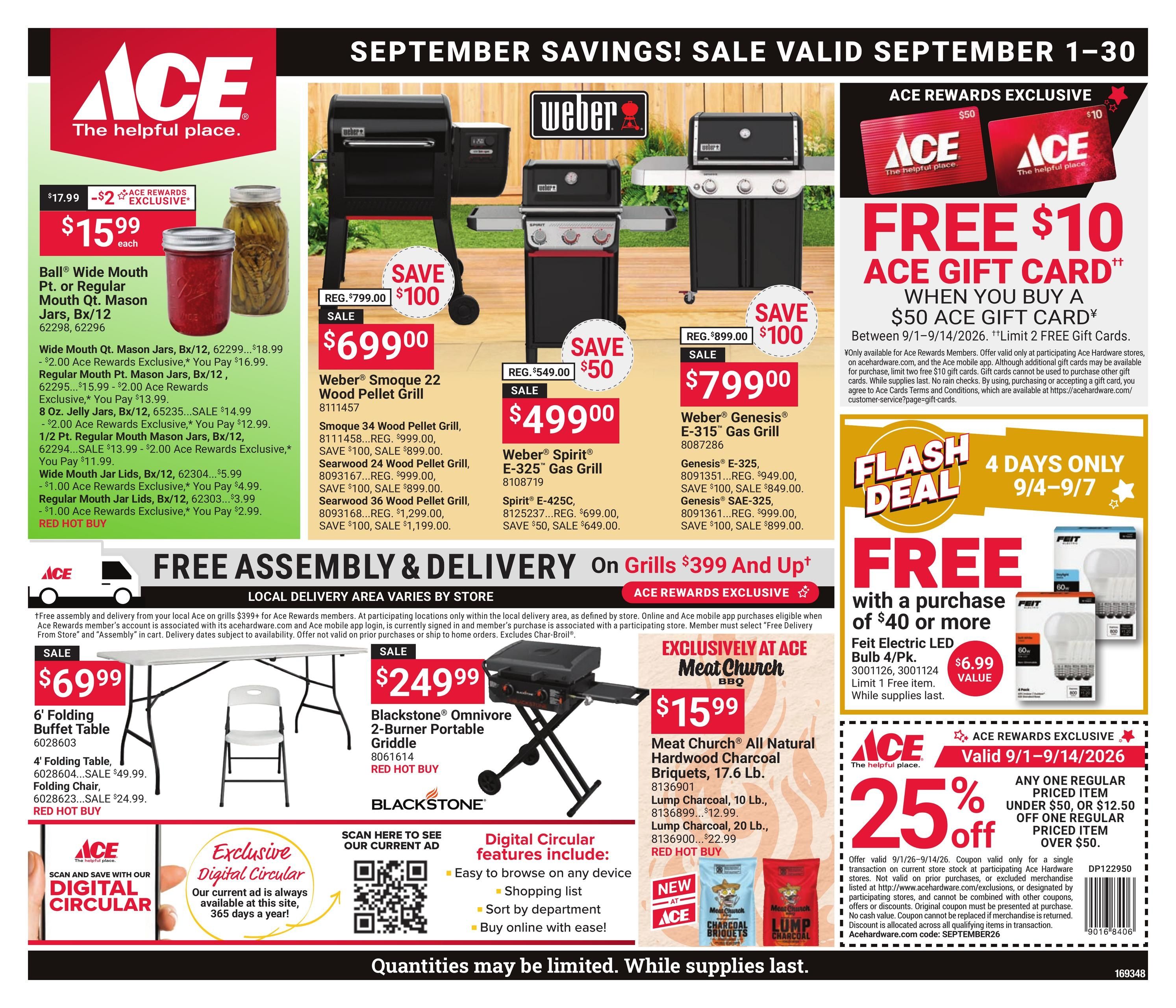 Ace Hardware (Iowa Area, LA) September Month Long Weekly Ad September 1 - 30, 2026