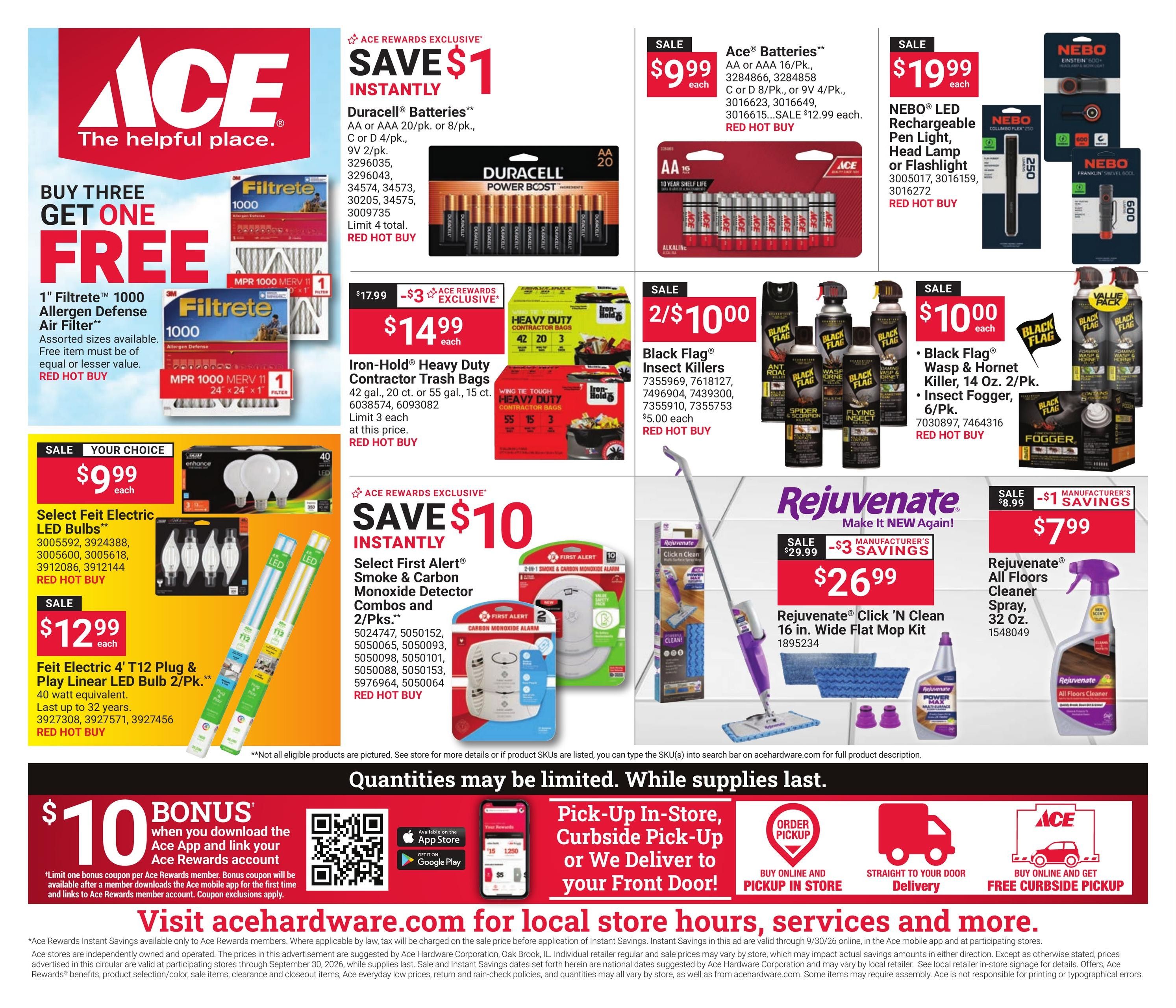 Ace Hardware (Iowa Area, LA) September Month Long Weekly Ad September 1 - 30, 2026