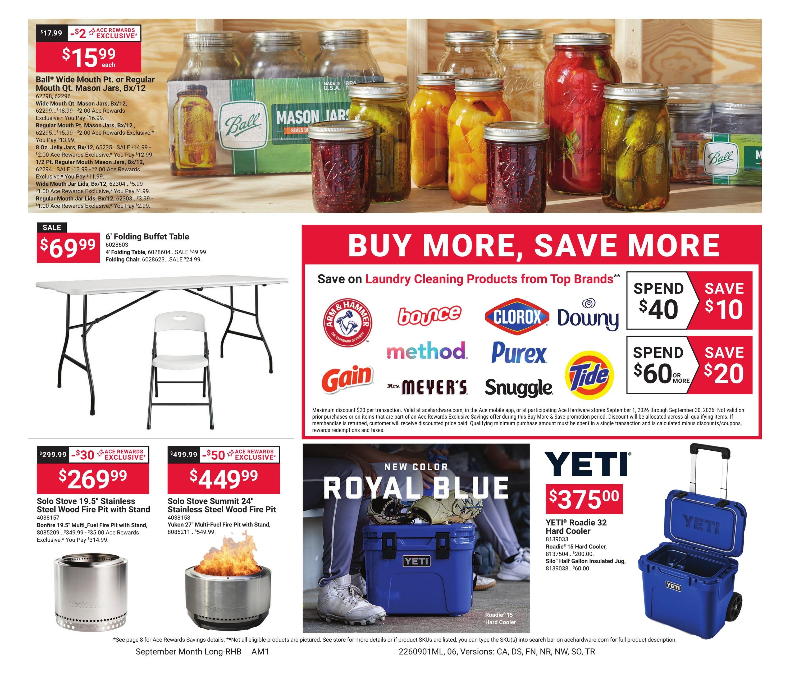 Ace Hardware (Bronson Area, IA) Red Hot Buys Weekly Ad September 1 - 30, 2026