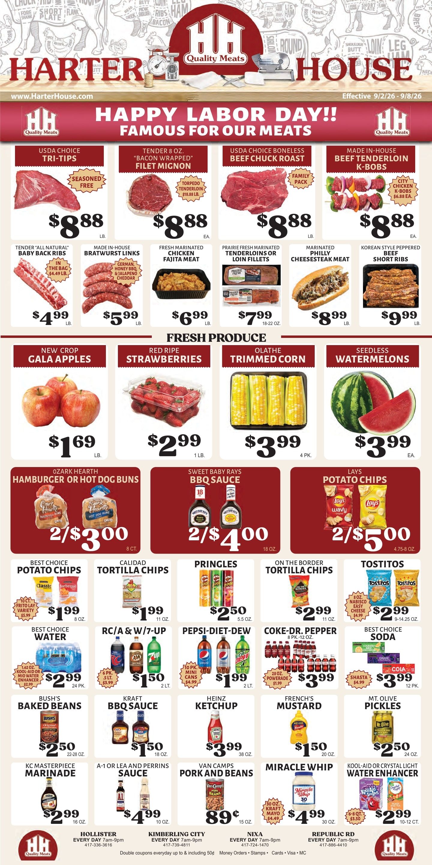 Harter House Weekly Ad September 2 - 8, 2026