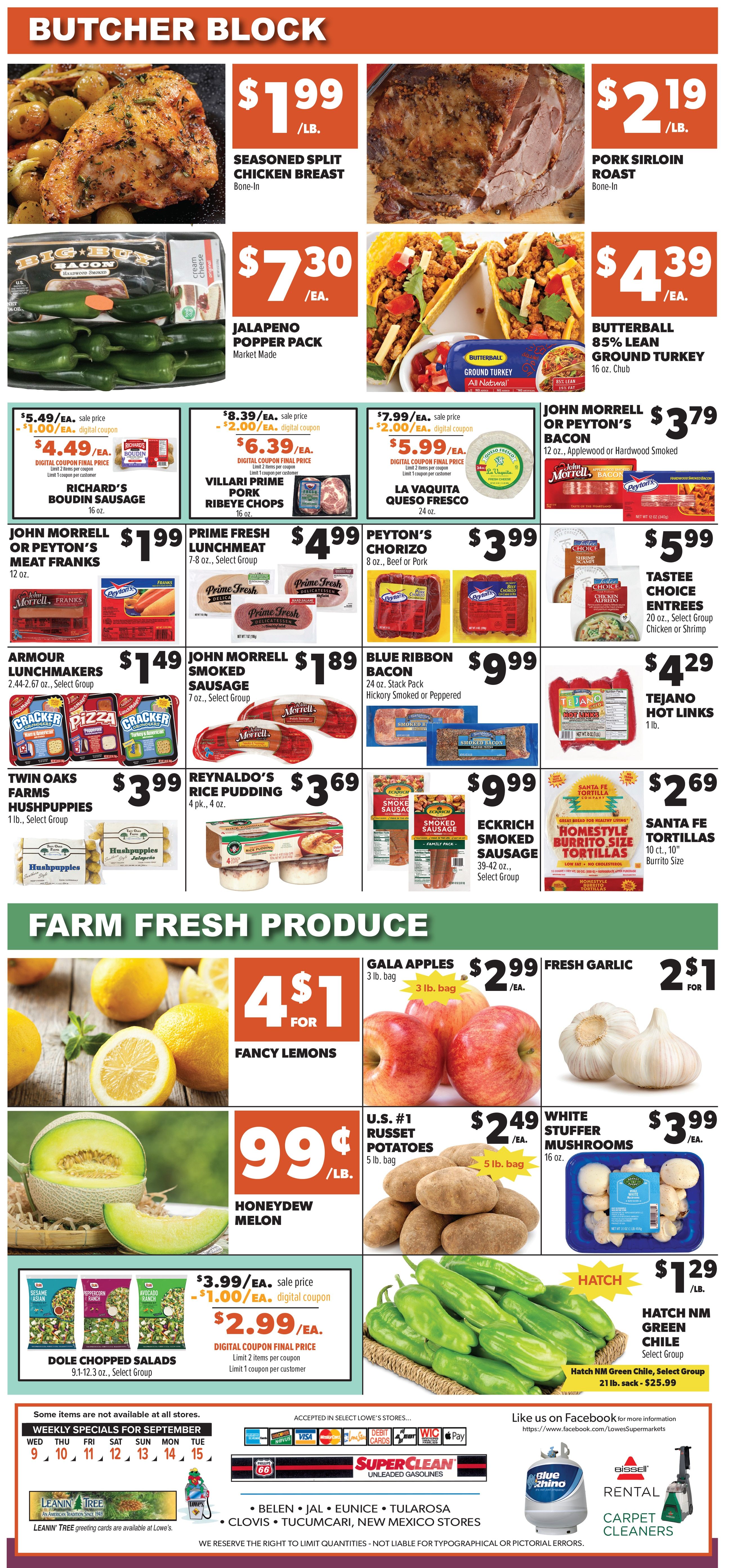 Lowe's Market Weekly Ad September 9 - 15, 2026
