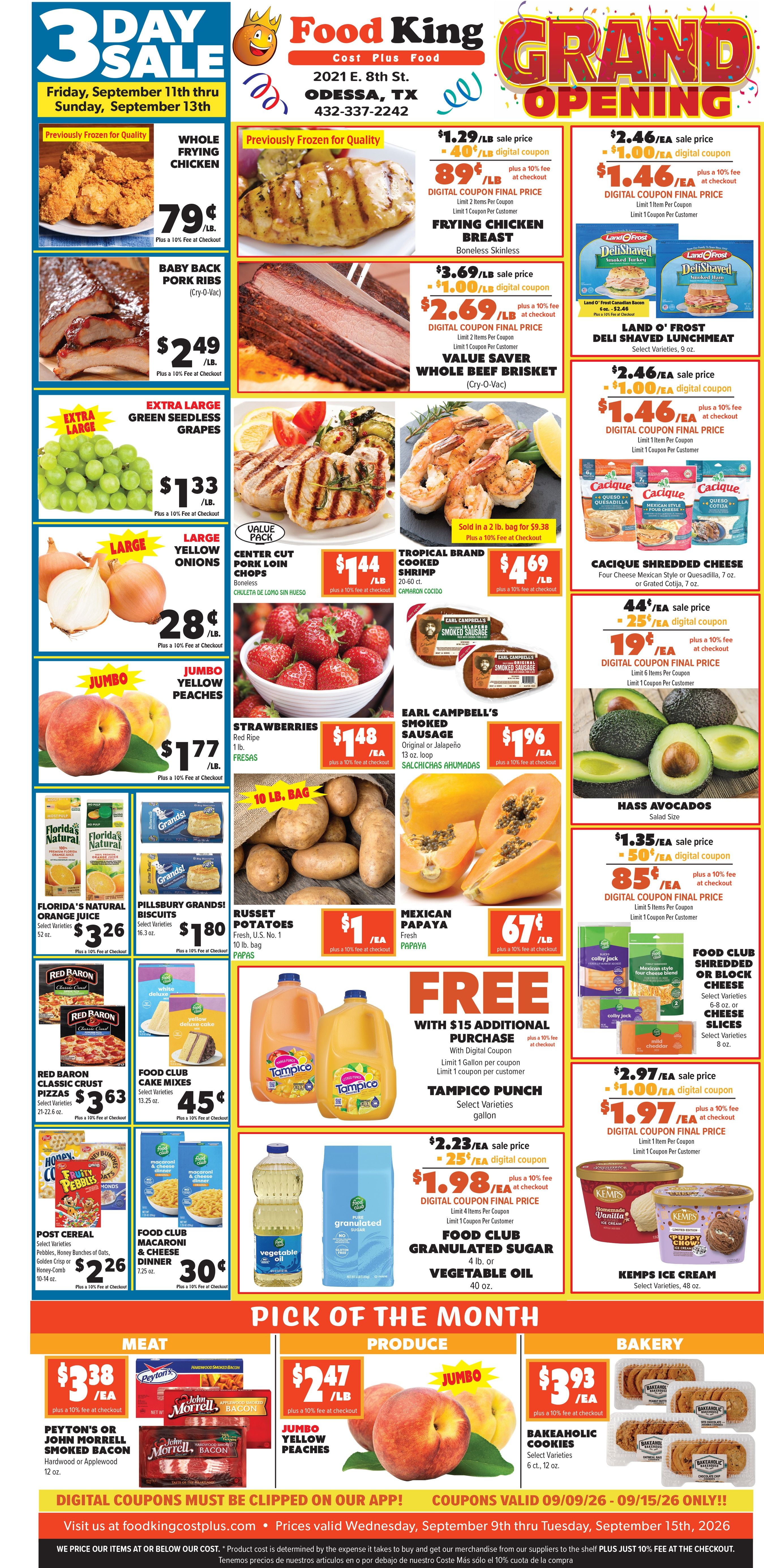 Food King Weekly Ad September 9 - 15, 2026