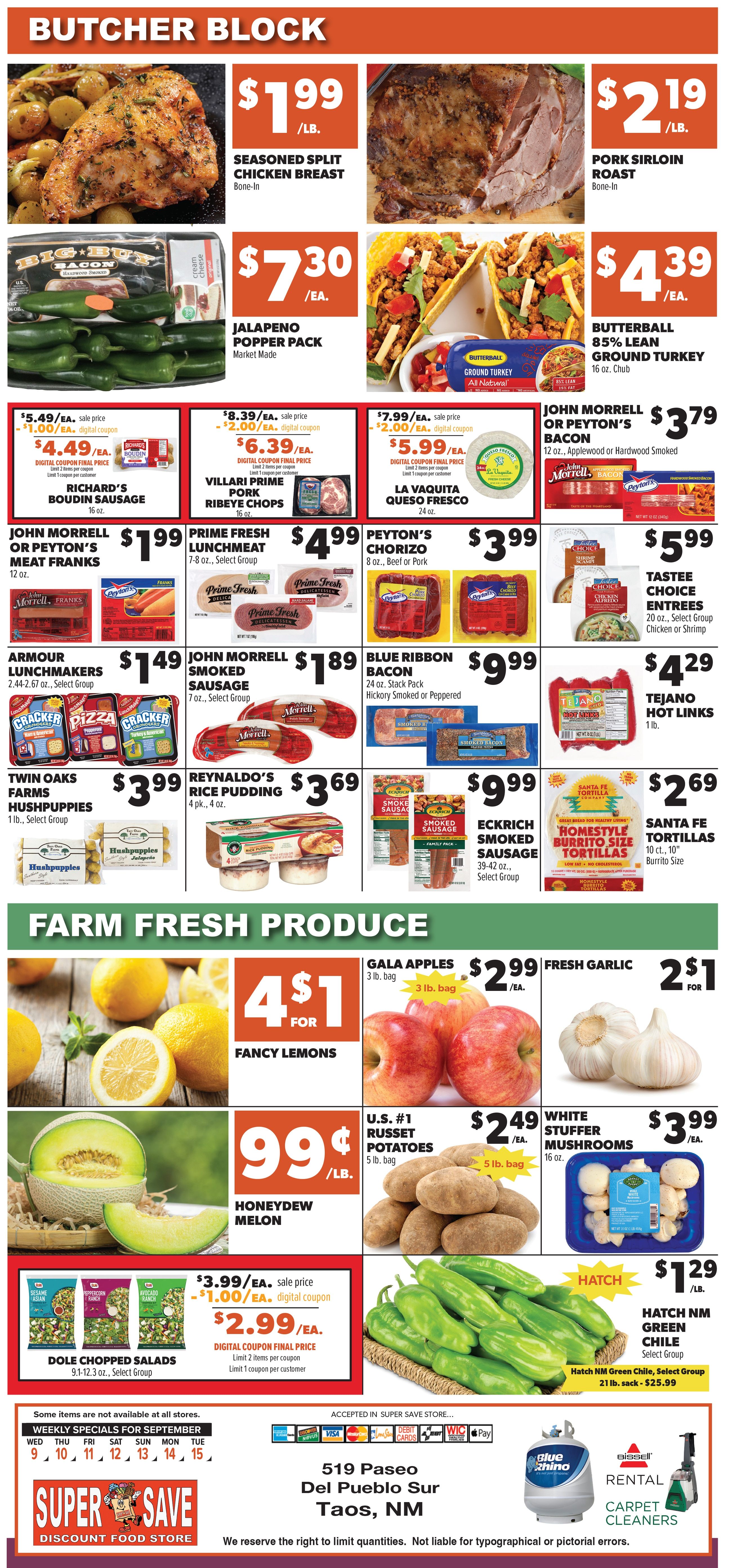 Super Save Weekly Ad September 9 - 15, 2026