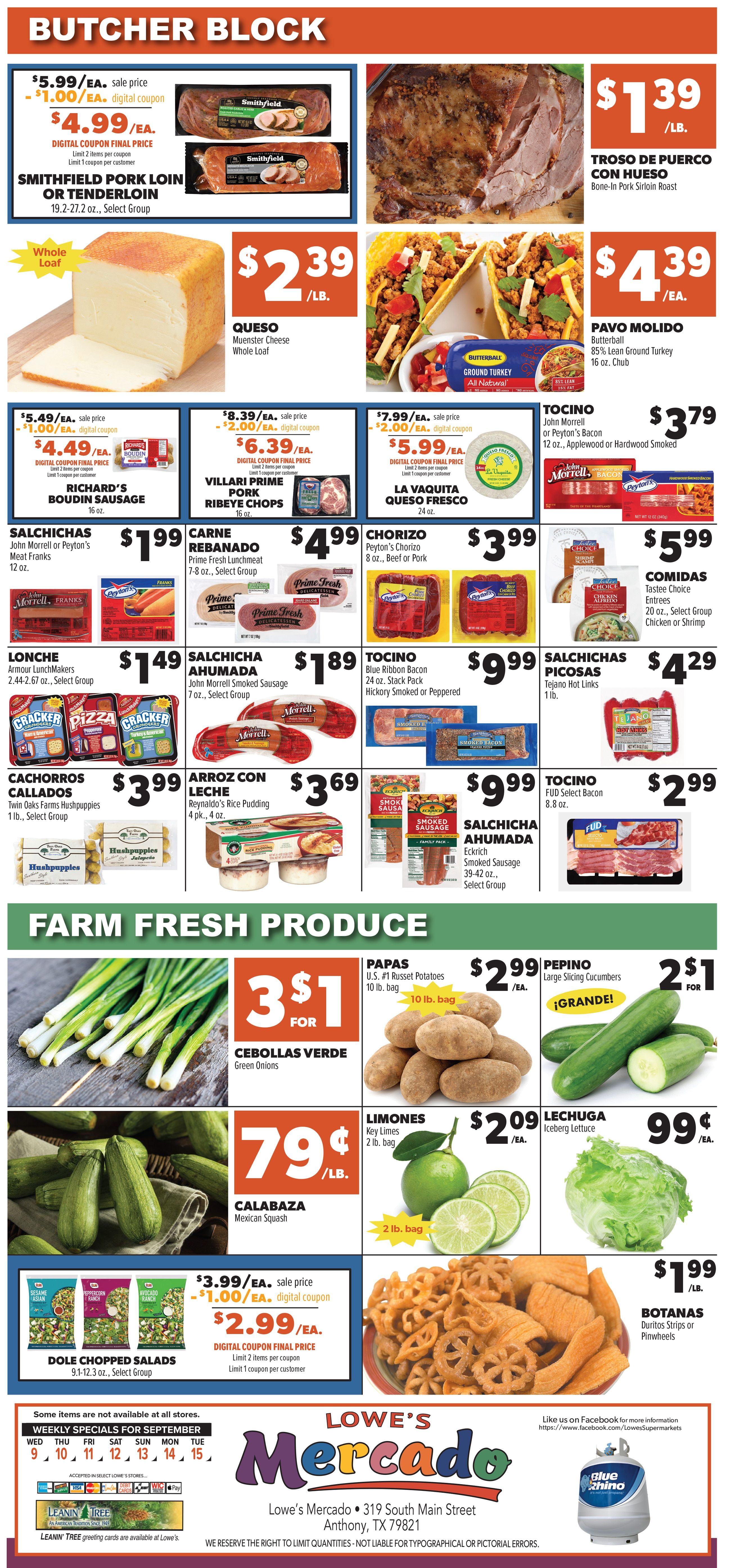Lowe's Mercado (Anthony, TX) Weekly Ad September 9 - 15, 2026