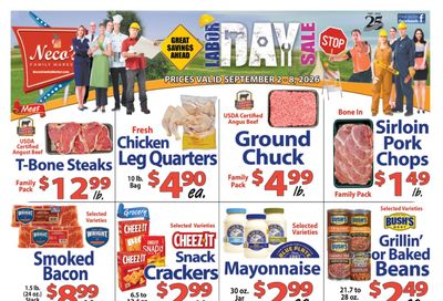 Neco's Family Market Weekly Ad September 2 - 8, 2026