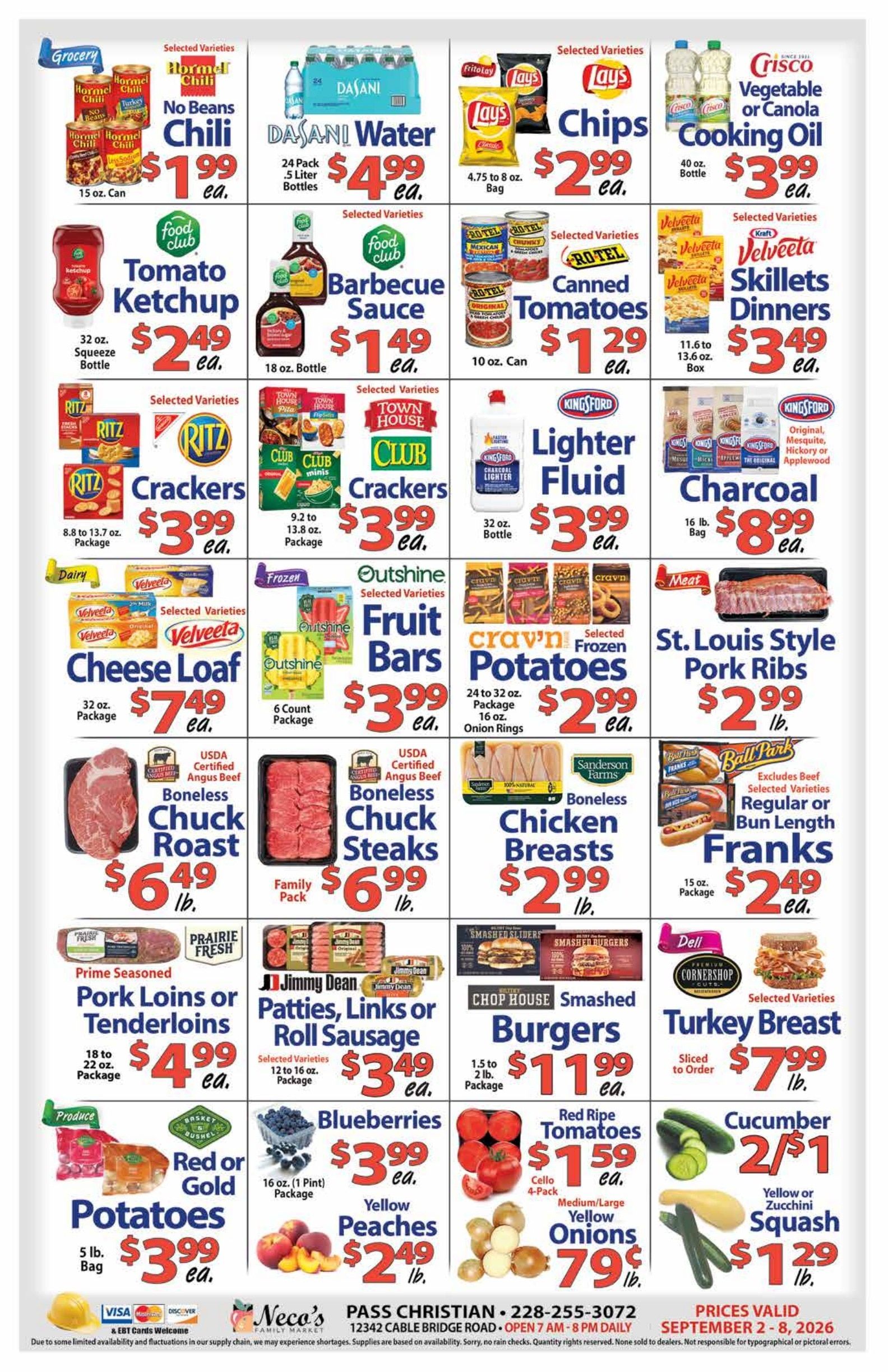 Neco's Family Market Weekly Ad September 2 - 8, 2026