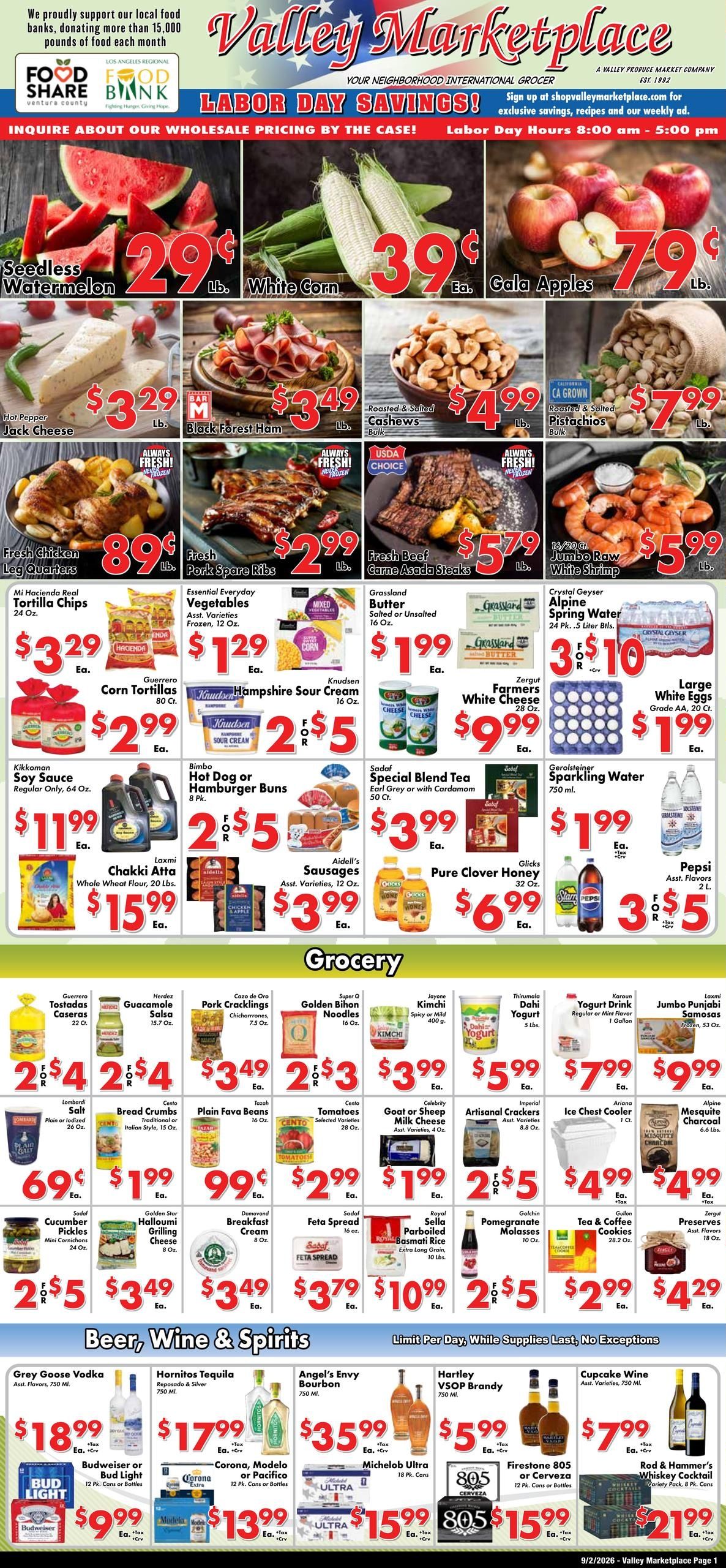 Valley Marketplace Weekly Ad September 2 - 8, 2026