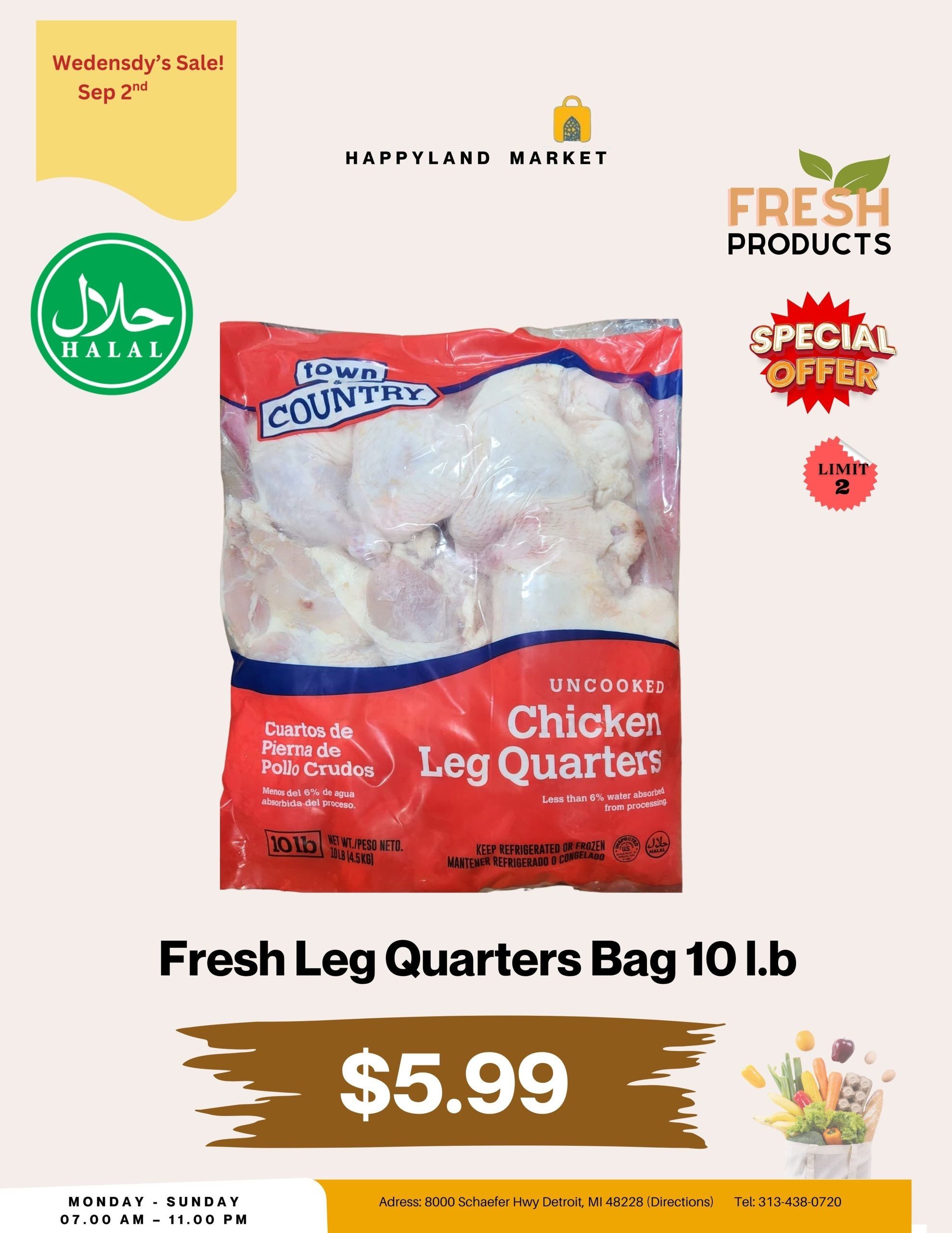 Happy Land Market (8000 Schaefer Highway, Detroit, MI) Weekly Ad September 2 - 2, 2026