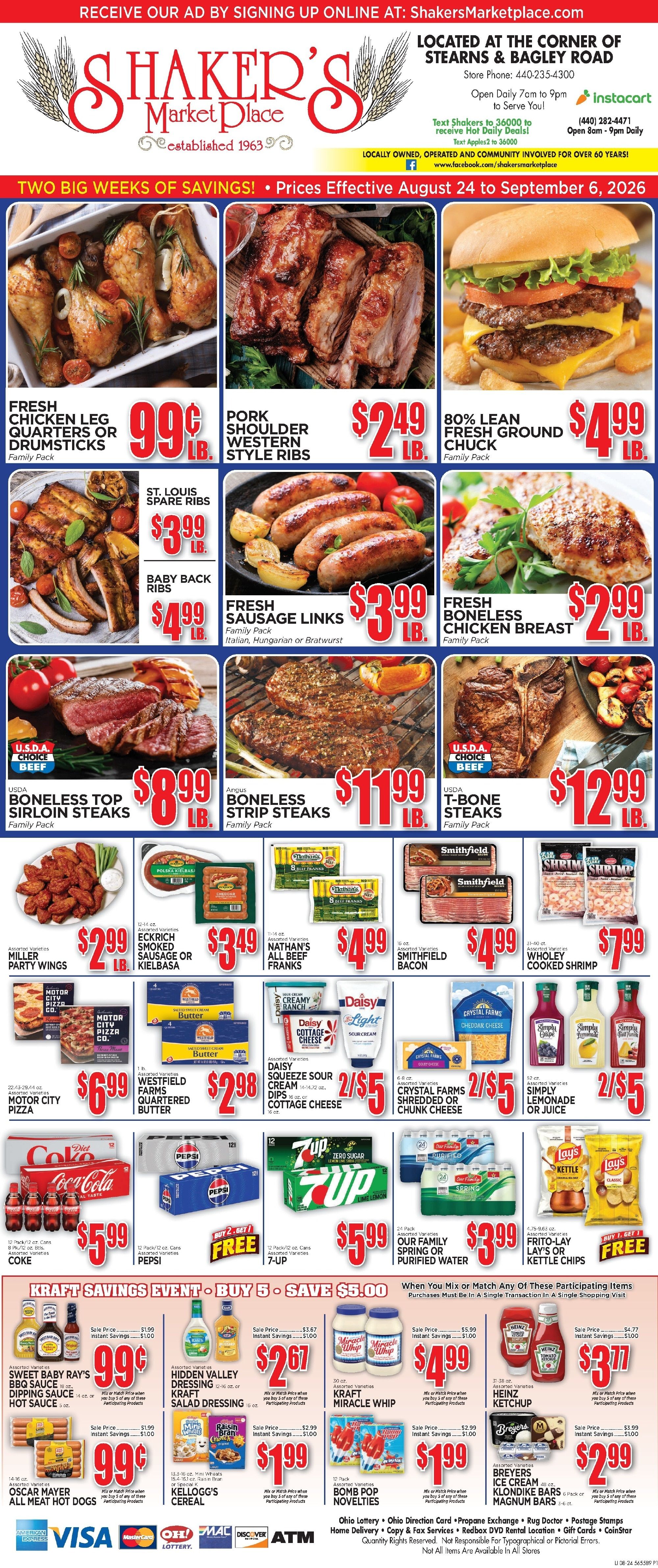Shaker's MarketPlace Weekly Ad August 24 - September 6, 2026