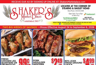 Shaker's MarketPlace Weekly Ad August 24 - September 6, 2026