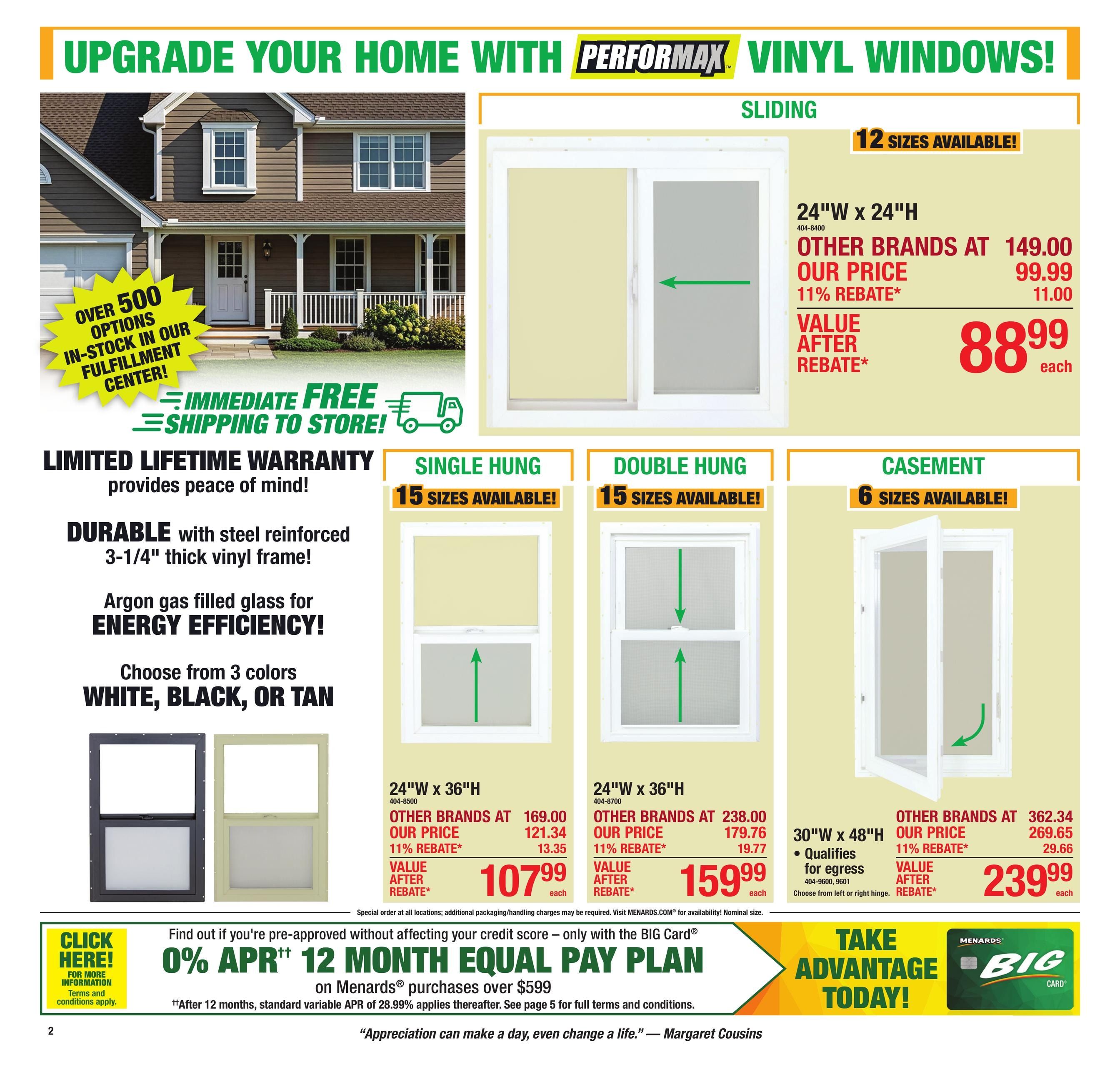 Menards (Alexandria Area, MN) 11% Rebate Sale Weekly Ad September 2 - 13, 2026